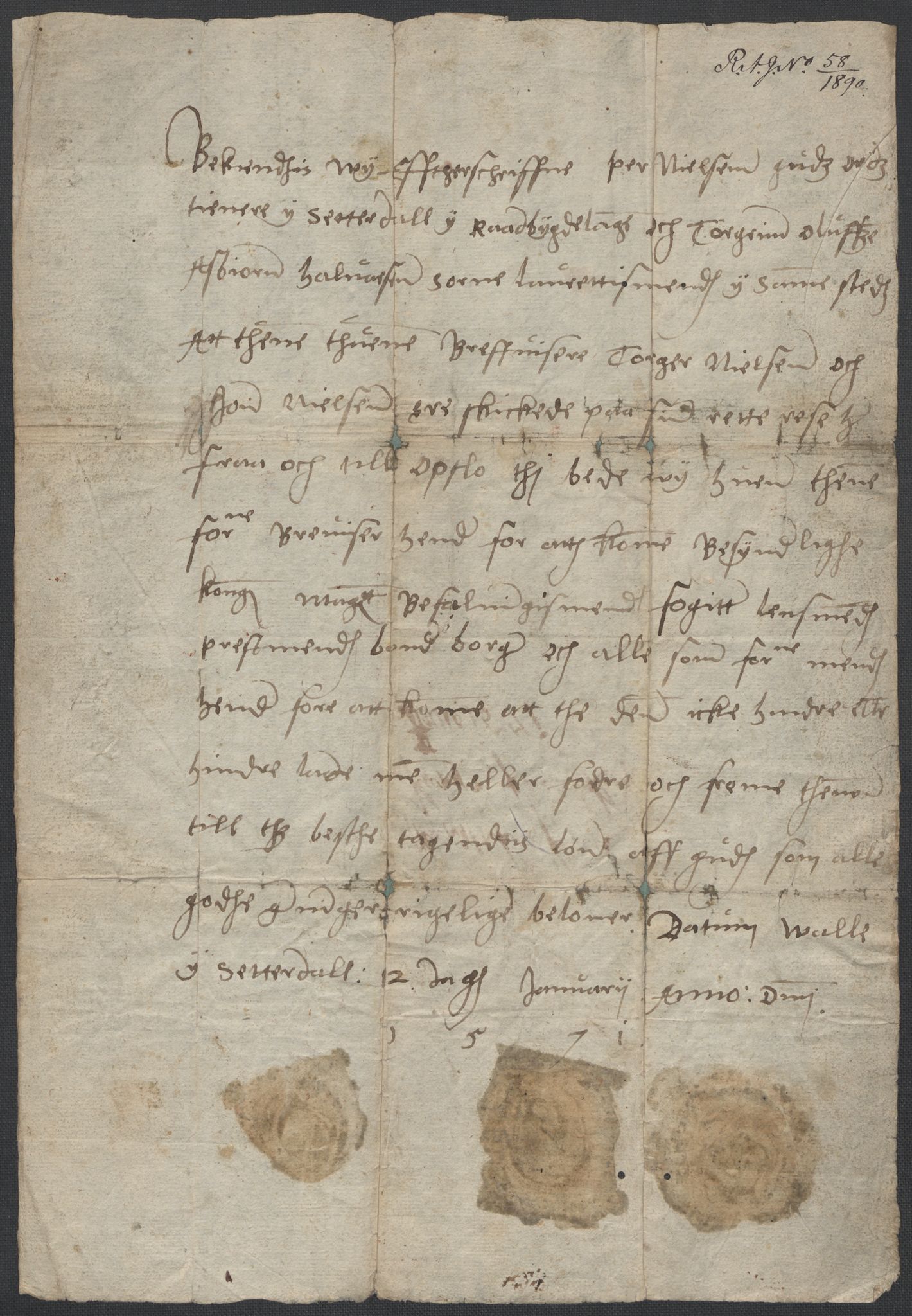 Riksarkivets diplomsamling, AV/RA-EA-5965/F02/L0075: Dokumenter, 1570-1571, p. 56