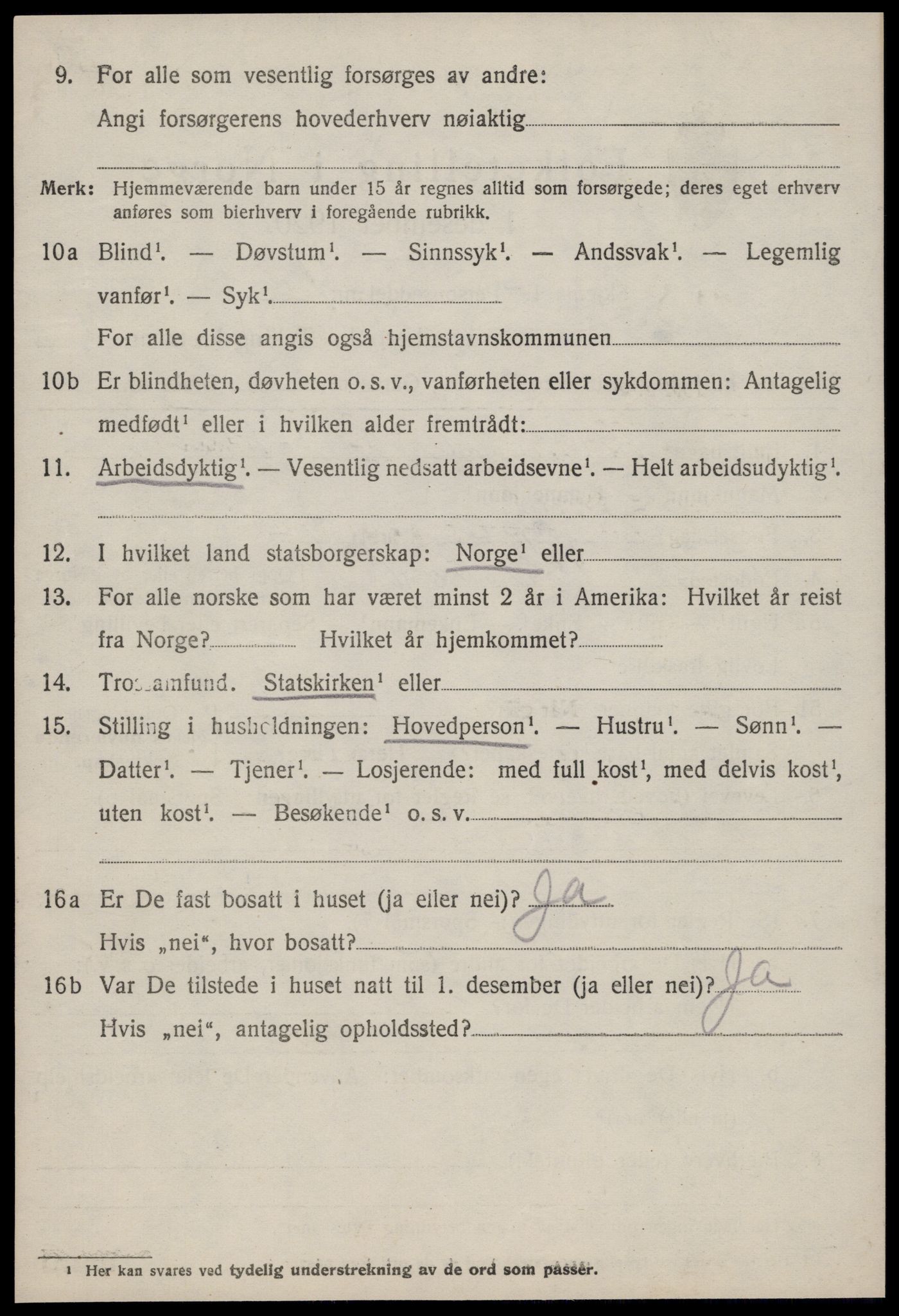 SAT, 1920 census for Hustad, 1920, p. 1512