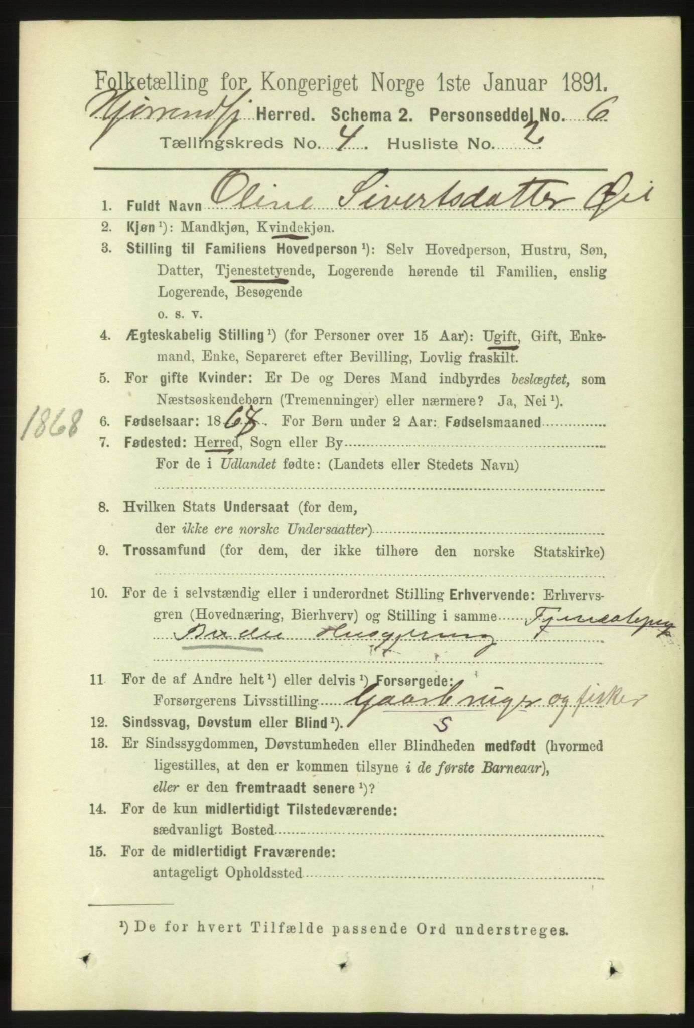 RA, 1891 census for 1522 Hjørundfjord, 1891, p. 682