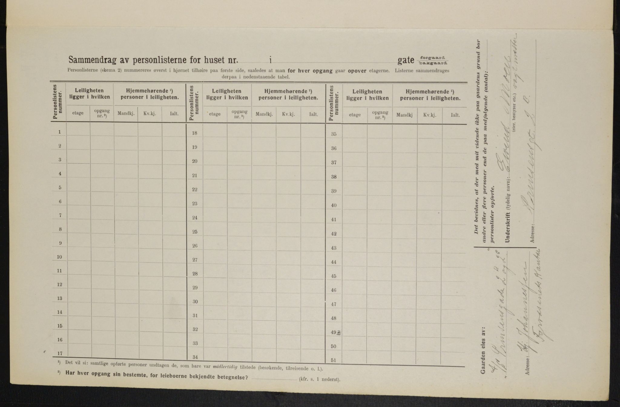 OBA, Municipal Census 1914 for Kristiania, 1914, p. 81259