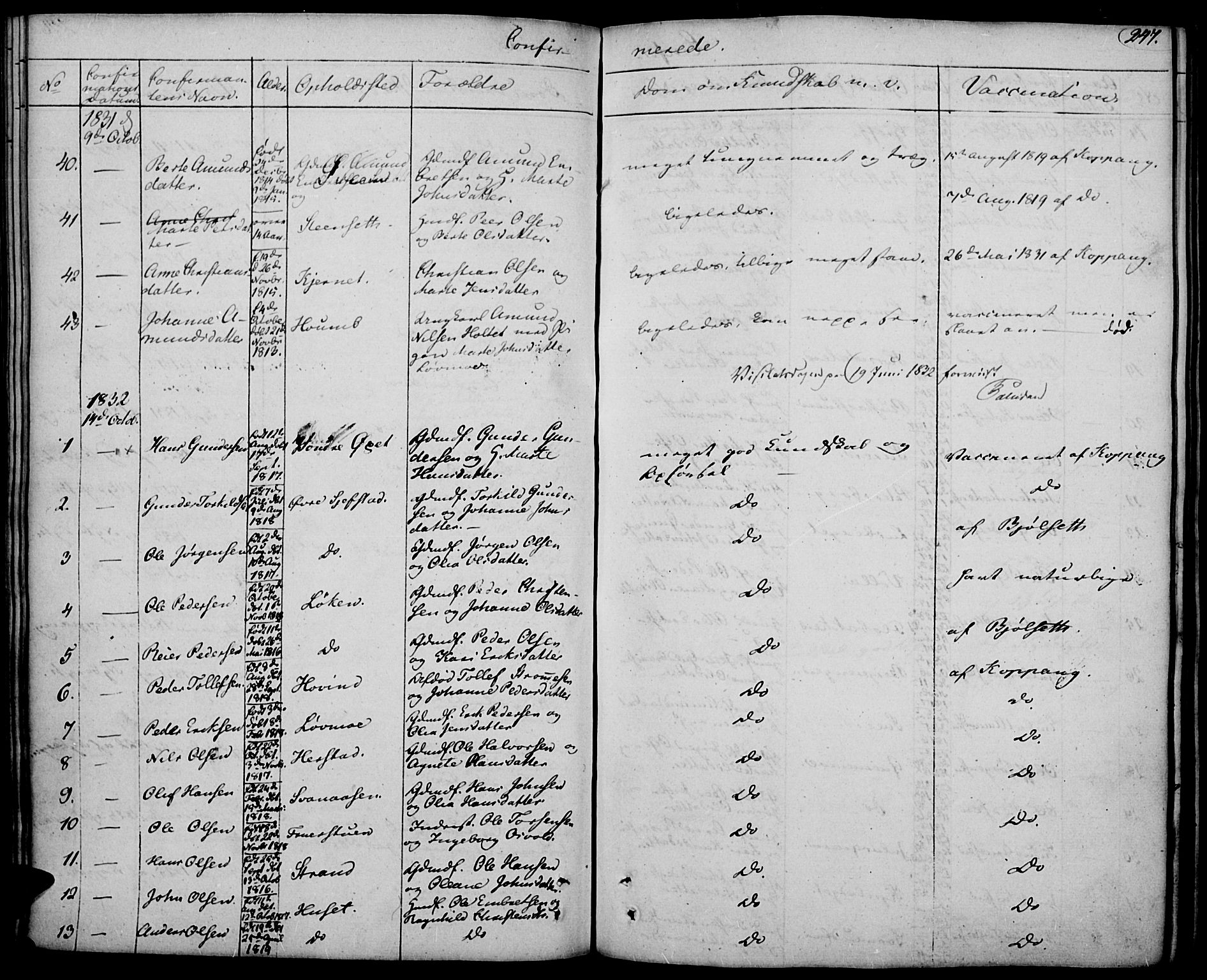 Elverum prestekontor, SAH/PREST-044/H/Ha/Haa/L0008: Parish register (official) no. 8, 1830-1842, p. 247