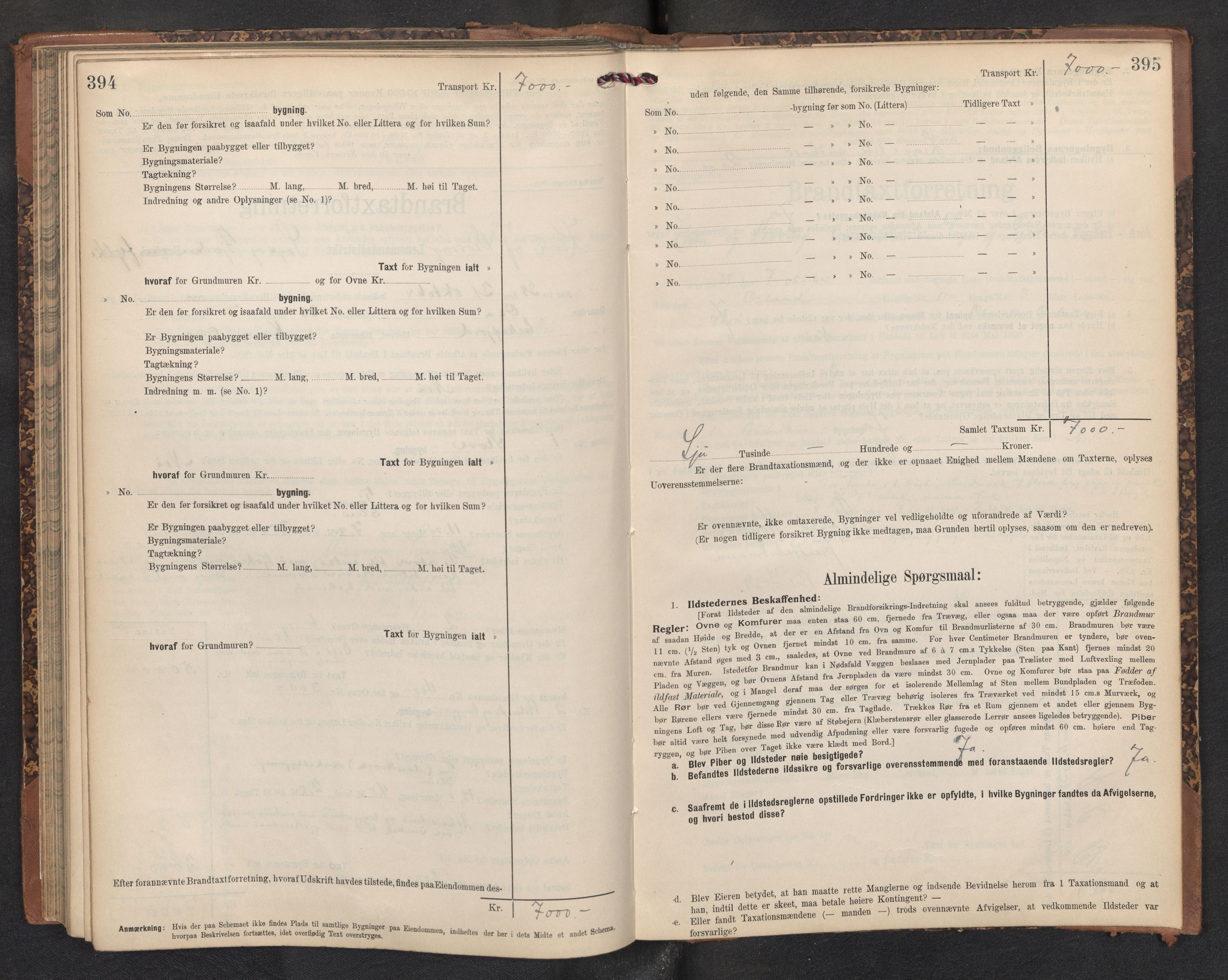 Lensmannen i Kinn, AV/SAB-A-28801/0012/L0005: Branntakstprotokoll, skjematakst, 1903-1938, p. 394-395