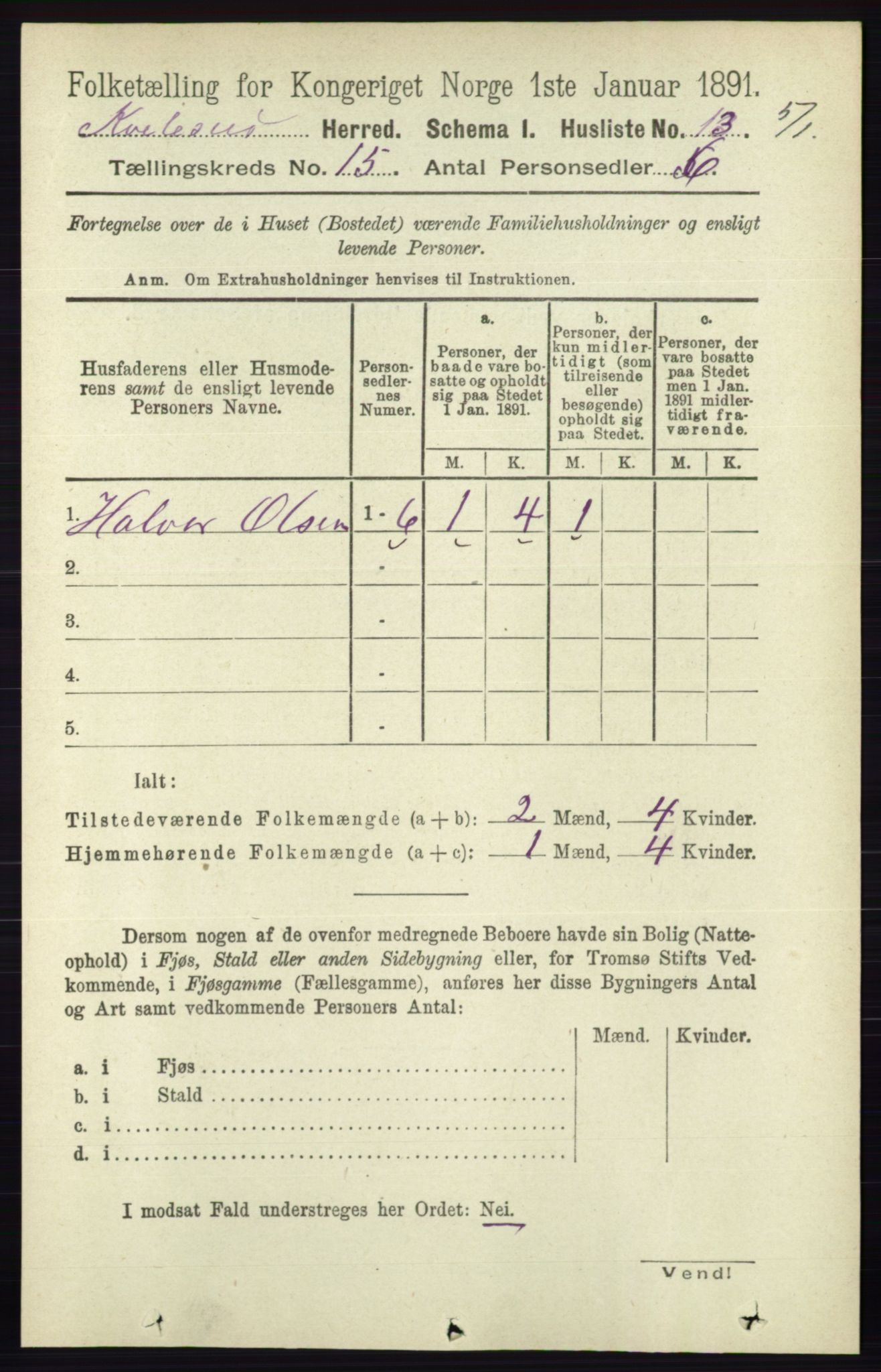 RA, 1891 census for 0829 Kviteseid, 1891, p. 3514