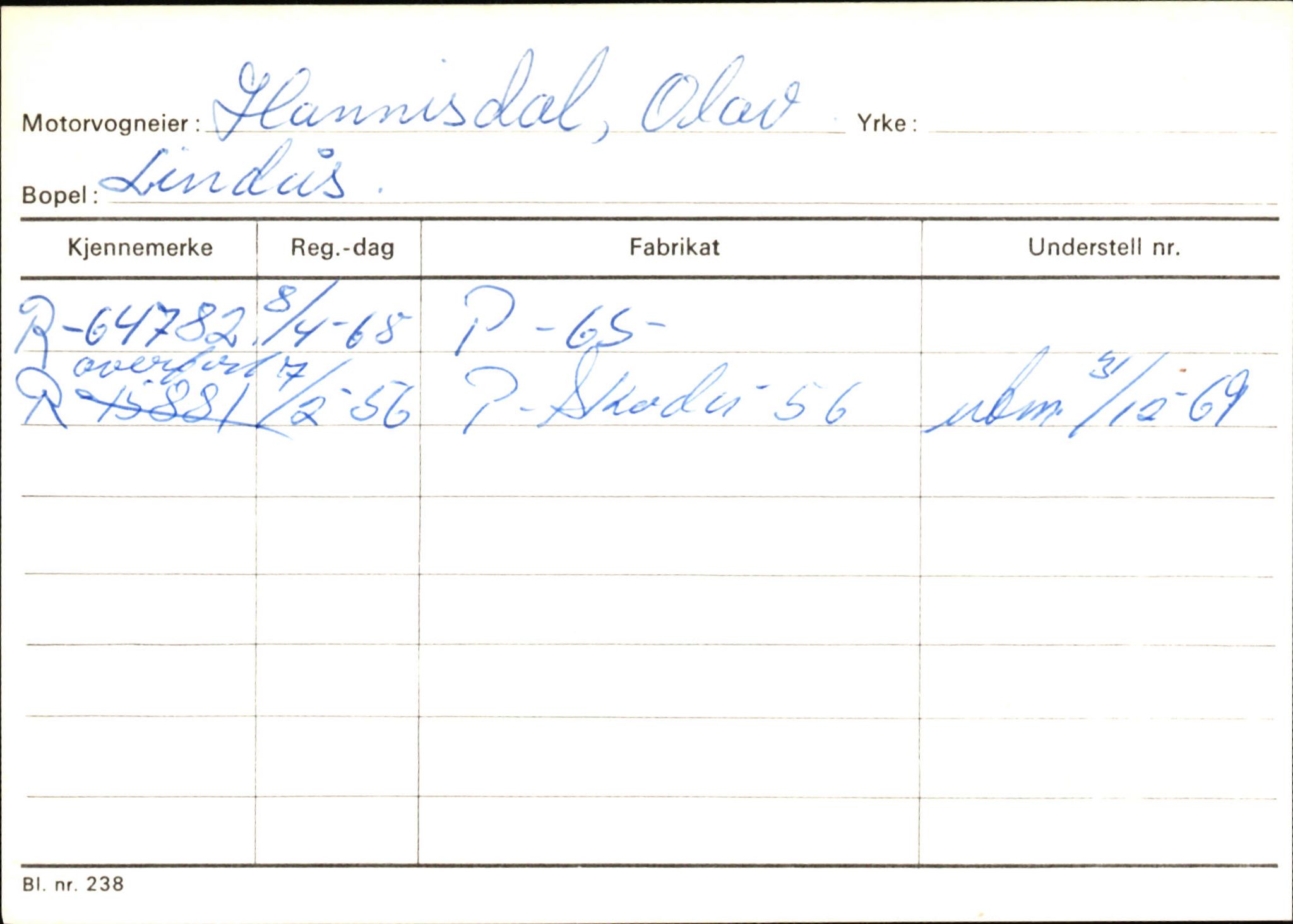 Statens vegvesen, Hordaland vegkontor, SAB/A-5201/2/Ha/L0018: R-eierkort H, 1920-1971, p. 848