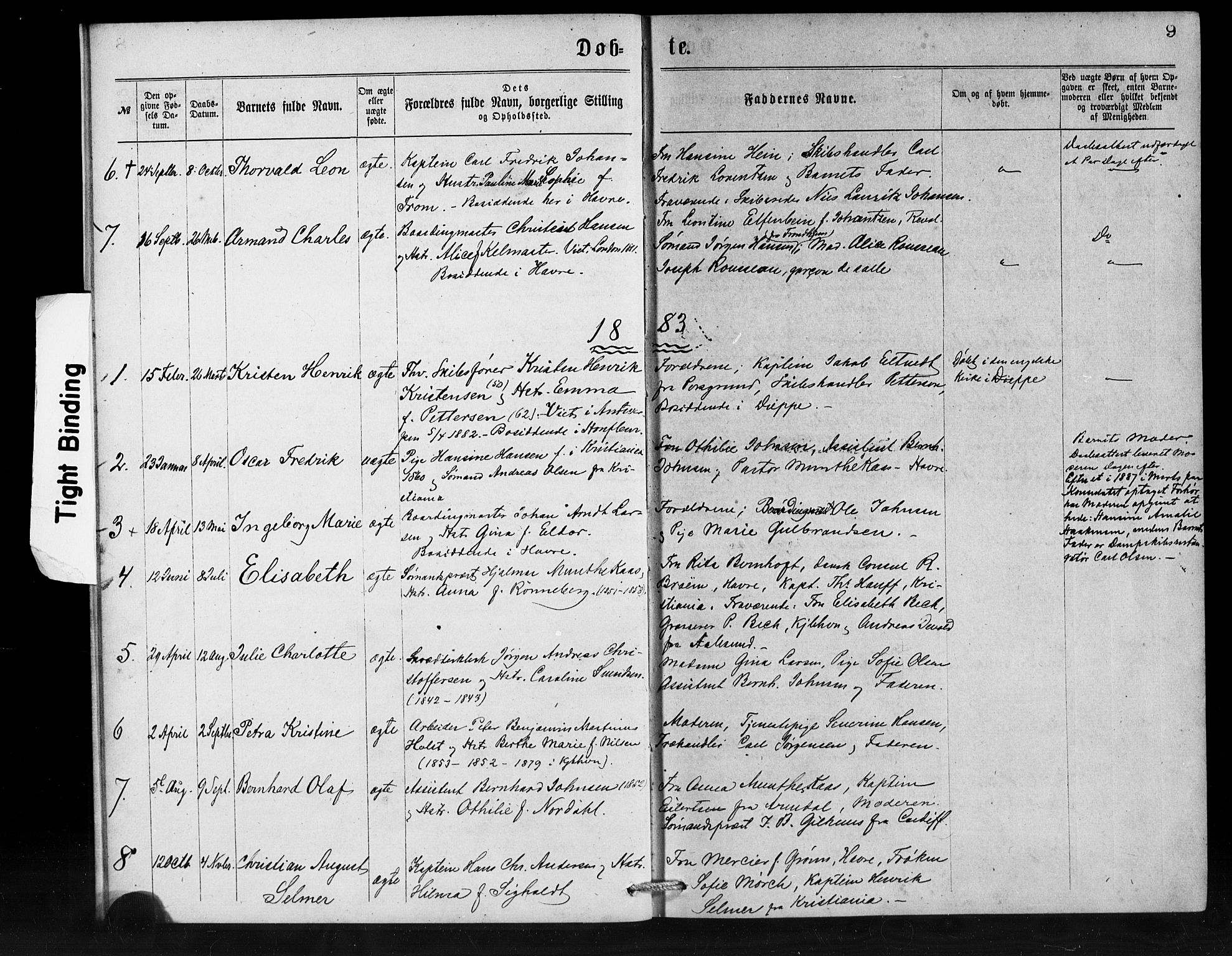 Den norske sjømannsmisjon i utlandet / Franske havner, SAB/SAB/PA-0108/H/Ha/Haa/L0001: Parish register (official) no. A 1, 1873-1889, p. 9