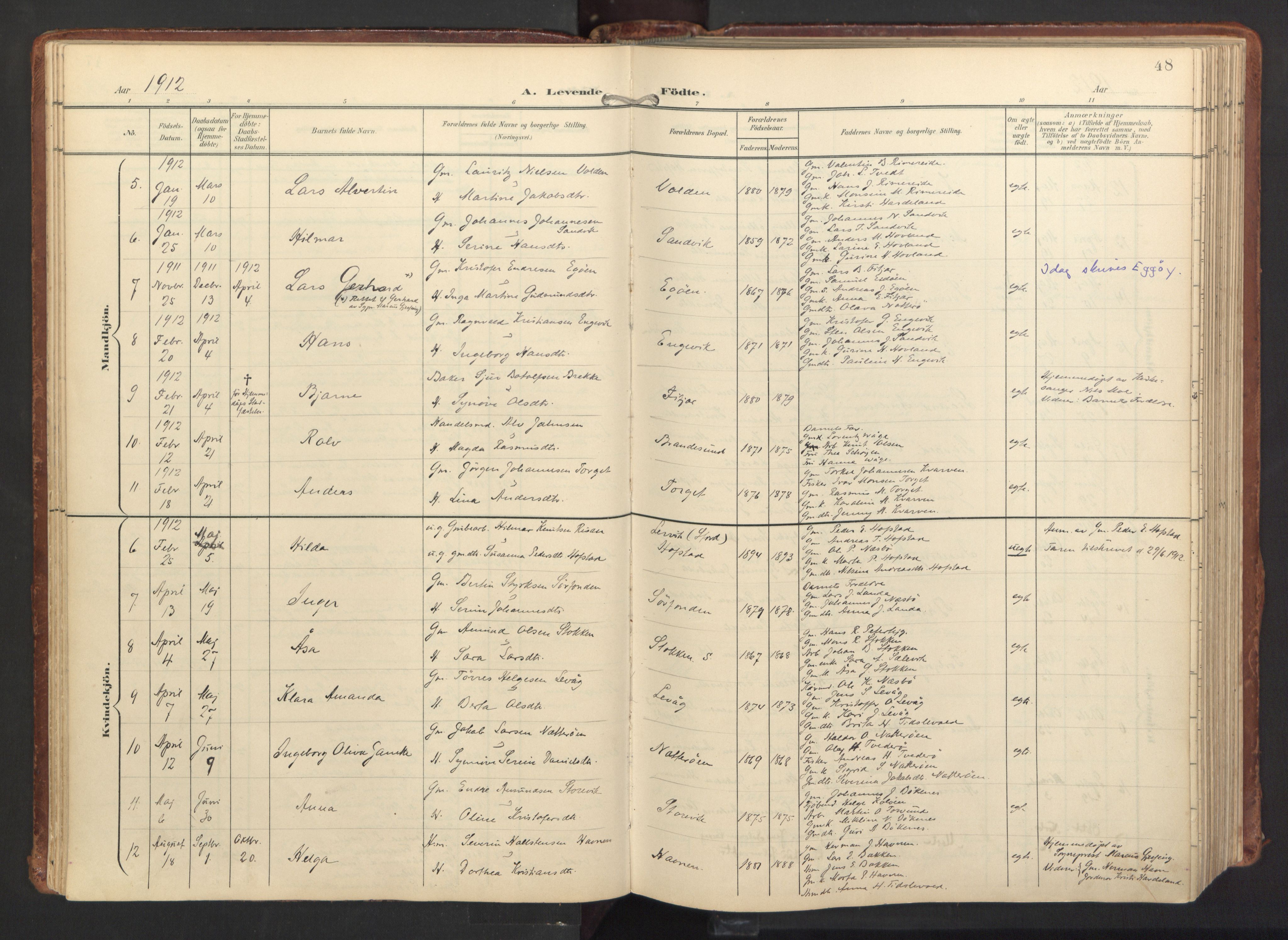 Fitjar sokneprestembete, AV/SAB-A-99926: Parish register (official) no. A 3, 1900-1918, p. 48