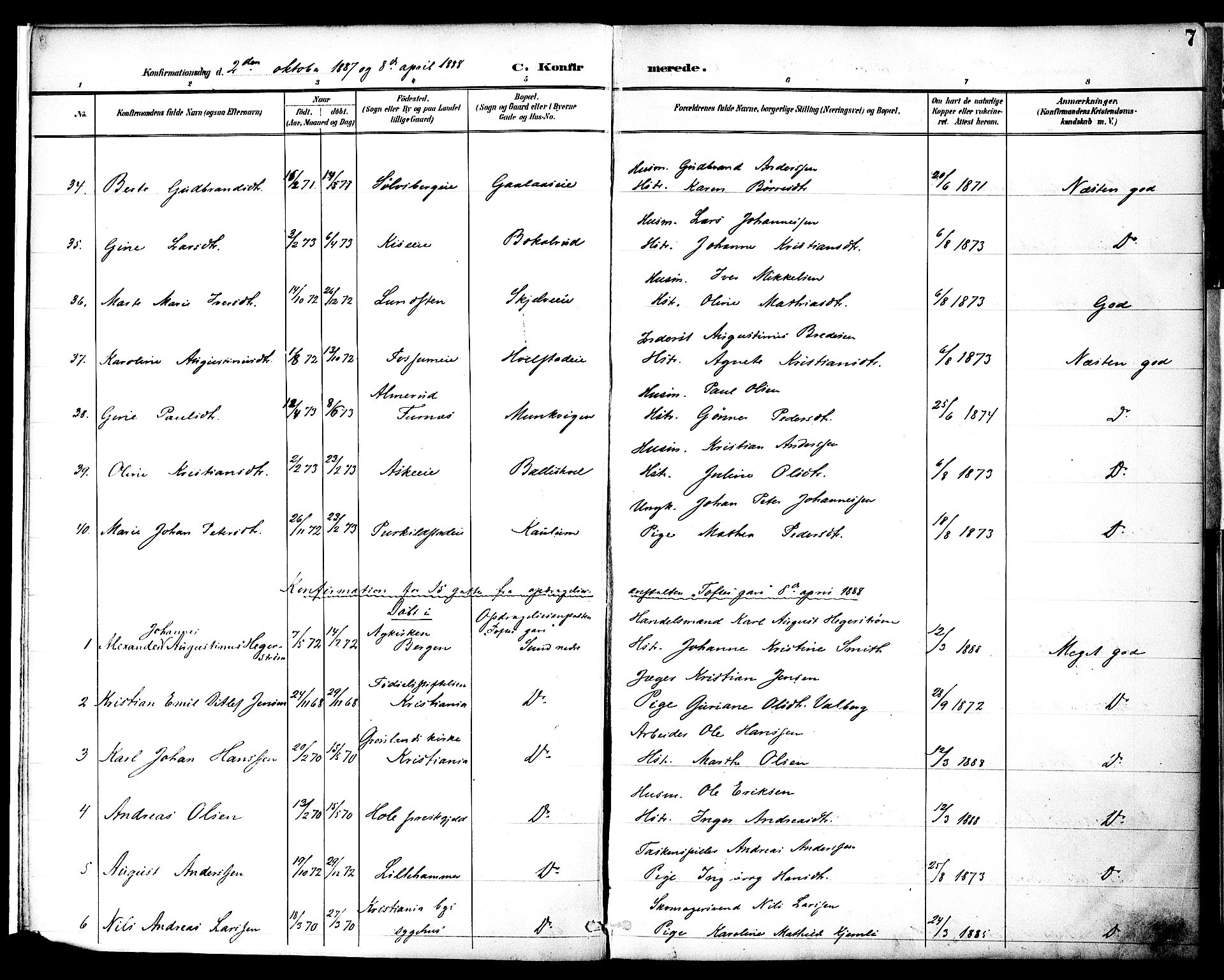 Nes prestekontor, Hedmark, AV/SAH-PREST-020/K/Ka/L0010: Parish register (official) no. 10, 1887-1905, p. 7