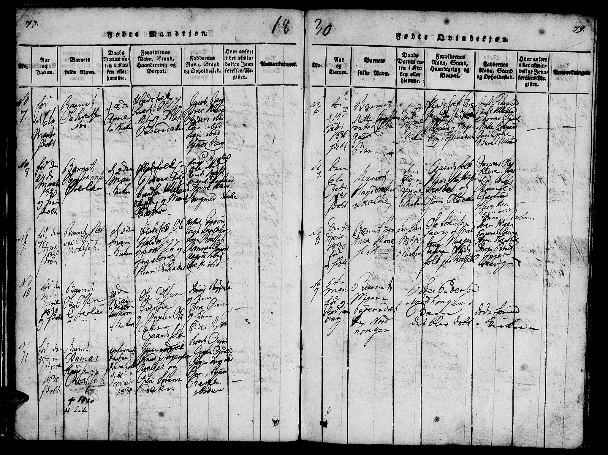 Ministerialprotokoller, klokkerbøker og fødselsregistre - Møre og Romsdal, AV/SAT-A-1454/557/L0679: Parish register (official) no. 557A01, 1818-1843, p. 78-79