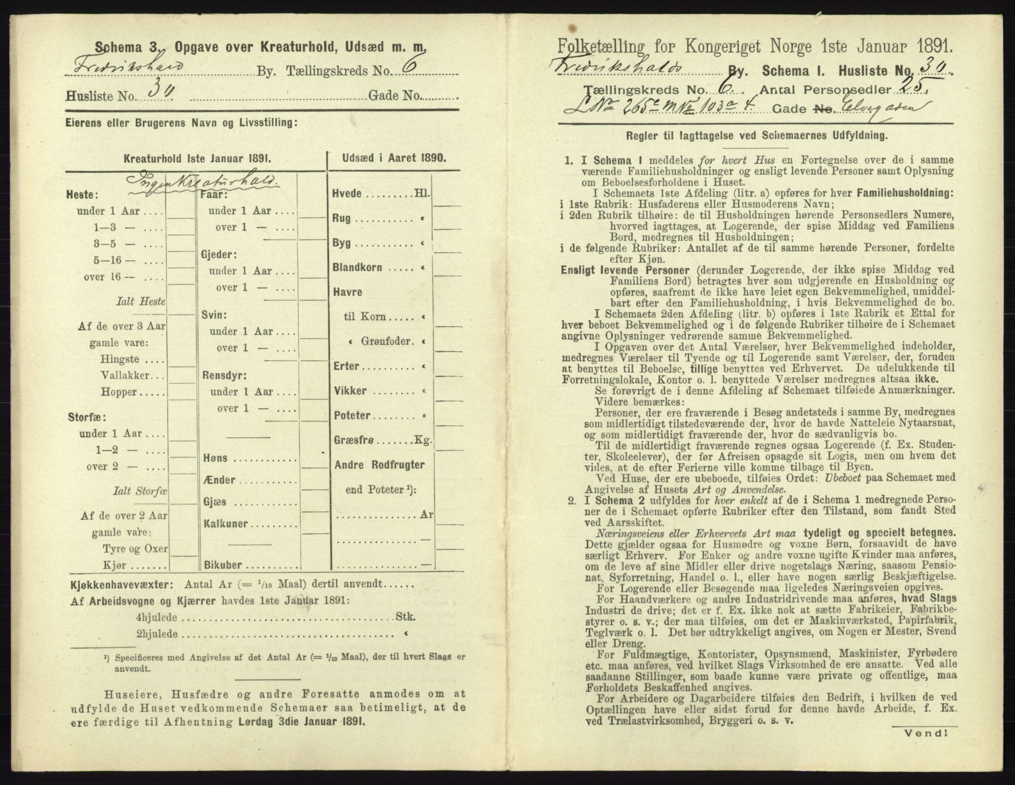 RA, 1891 census for 0101 Fredrikshald, 1891, p. 640