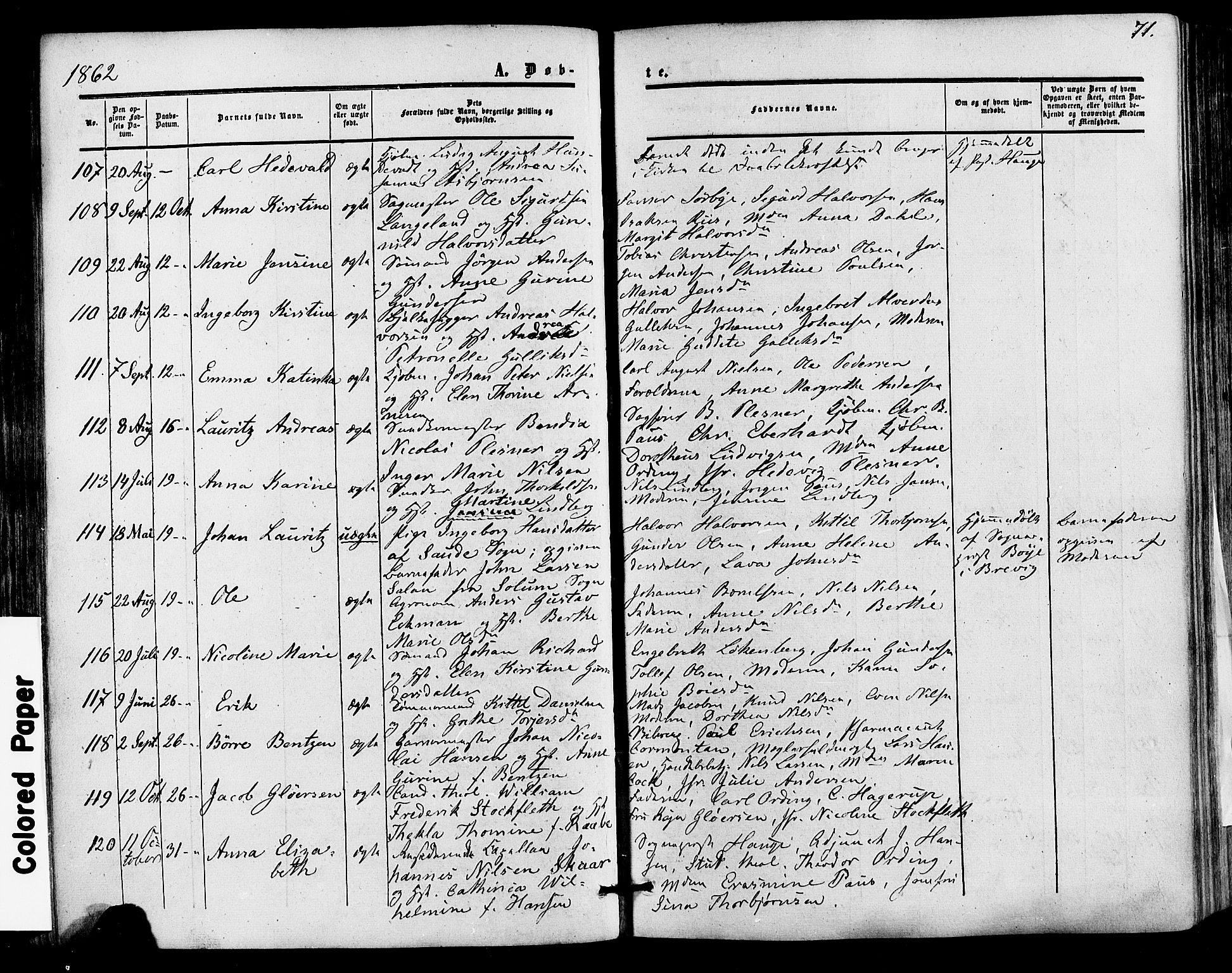 Skien kirkebøker, AV/SAKO-A-302/F/Fa/L0007: Parish register (official) no. 7, 1856-1865, p. 71
