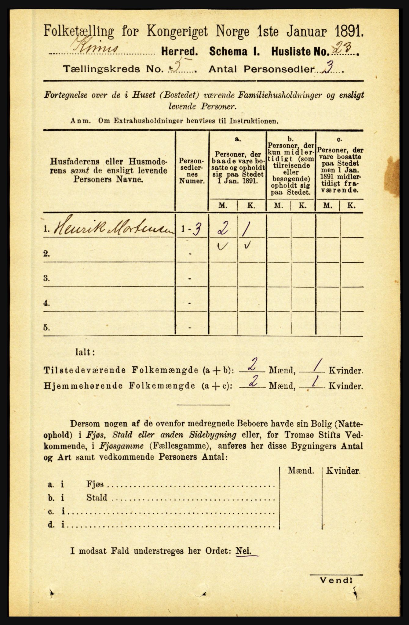 RA, 1891 census for 1437 Kinn, 1891, p. 1762