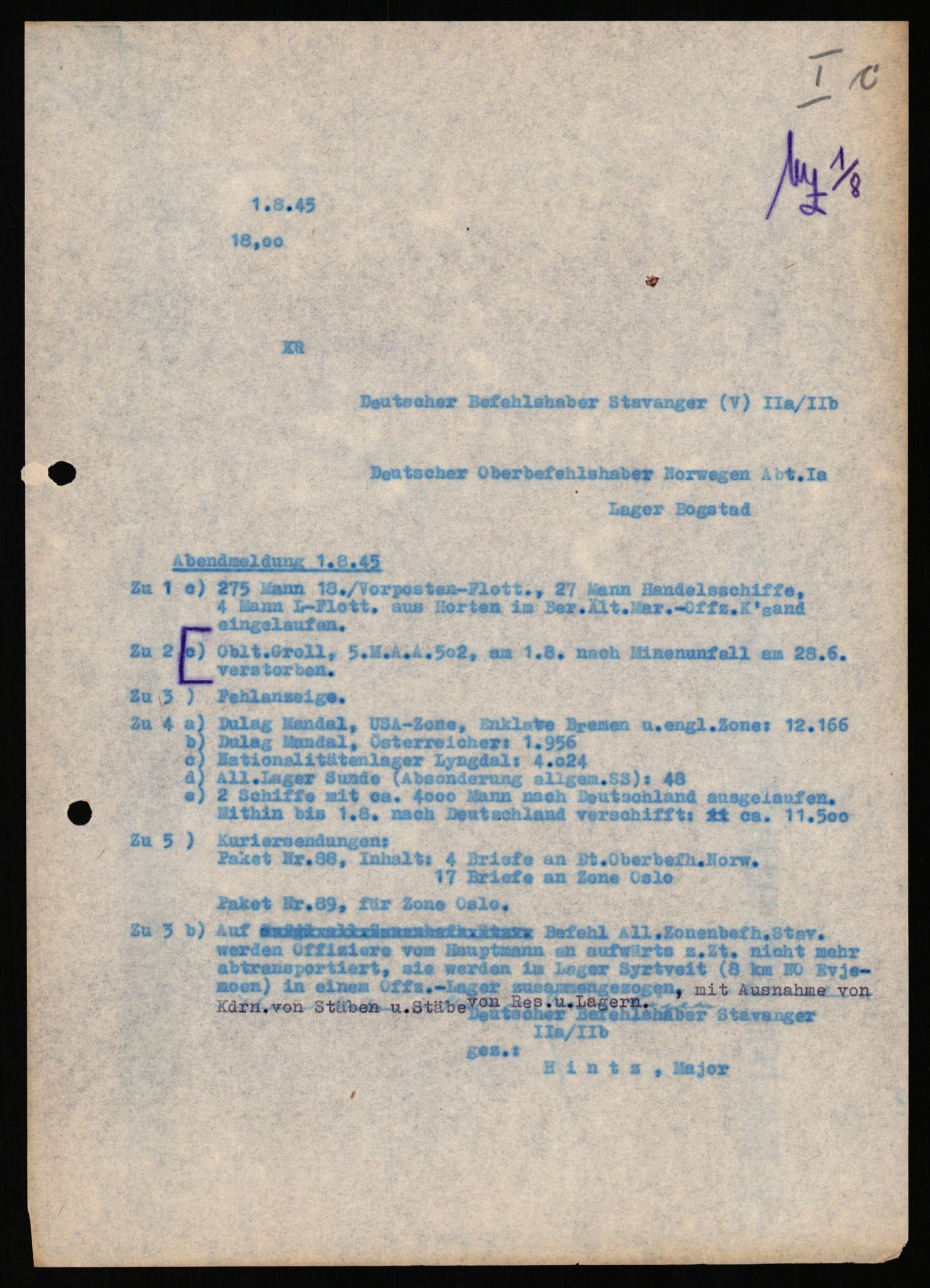 Deutscher Oberbefehlshaber Norwegen (DOBN), AV/RA-RAFA-2197/D/Dl/L0119: DB Zone Stavanger Abt. Ic, 1945, p. 314