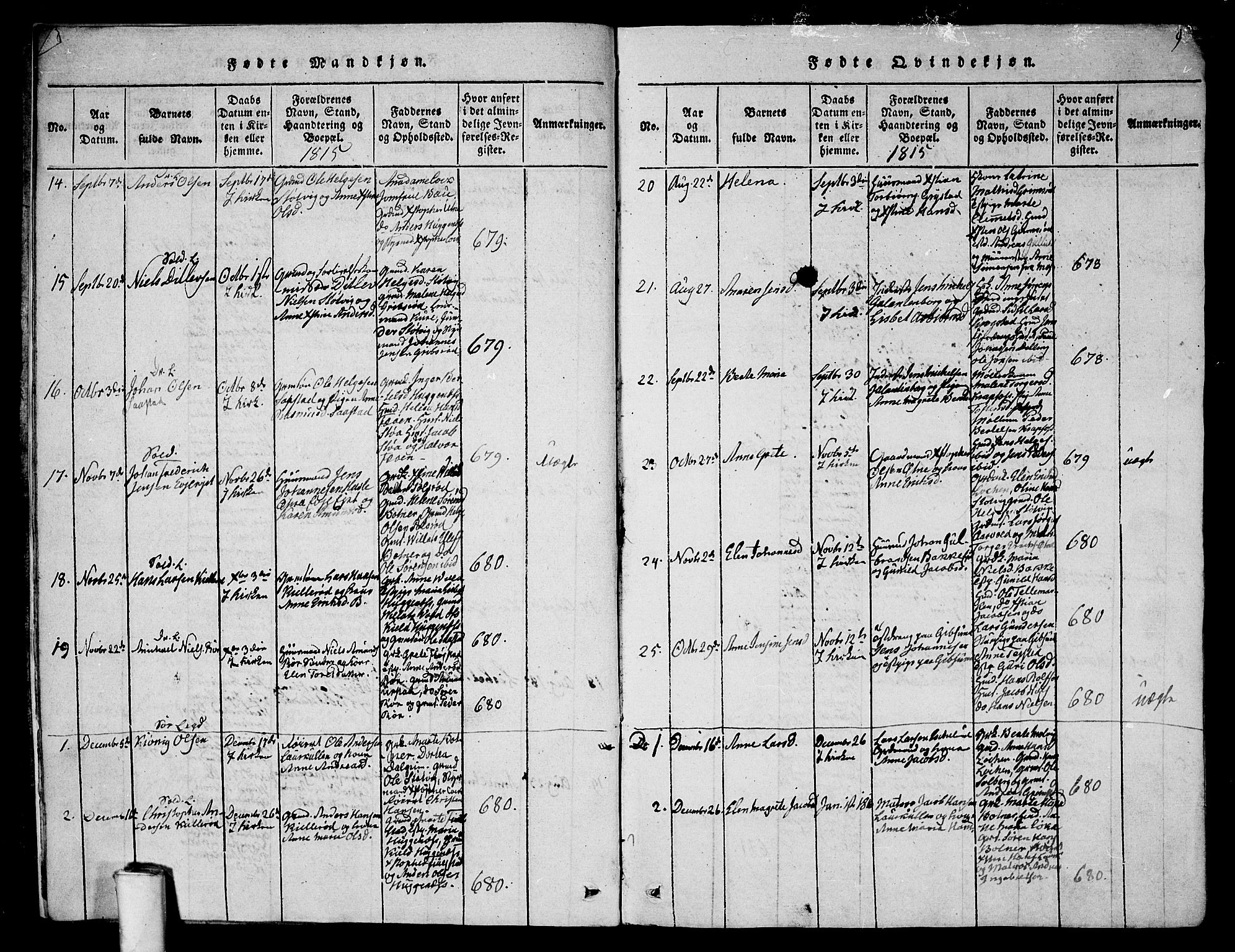 Rygge prestekontor Kirkebøker, SAO/A-10084b/G/Ga/L0001: Parish register (copy) no. 1, 1814-1871, p. 8-9