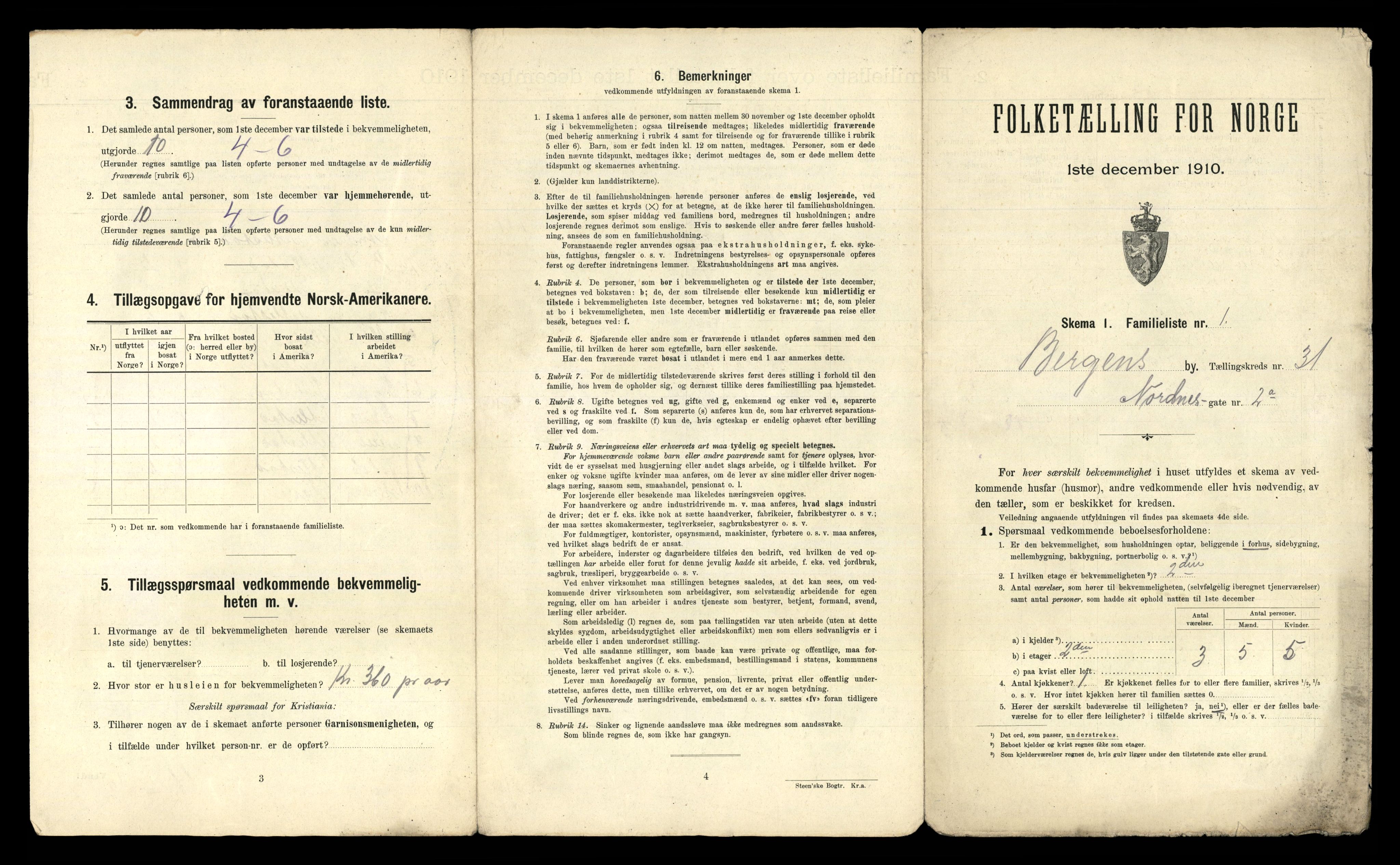 RA, 1910 census for Bergen, 1910, p. 10235