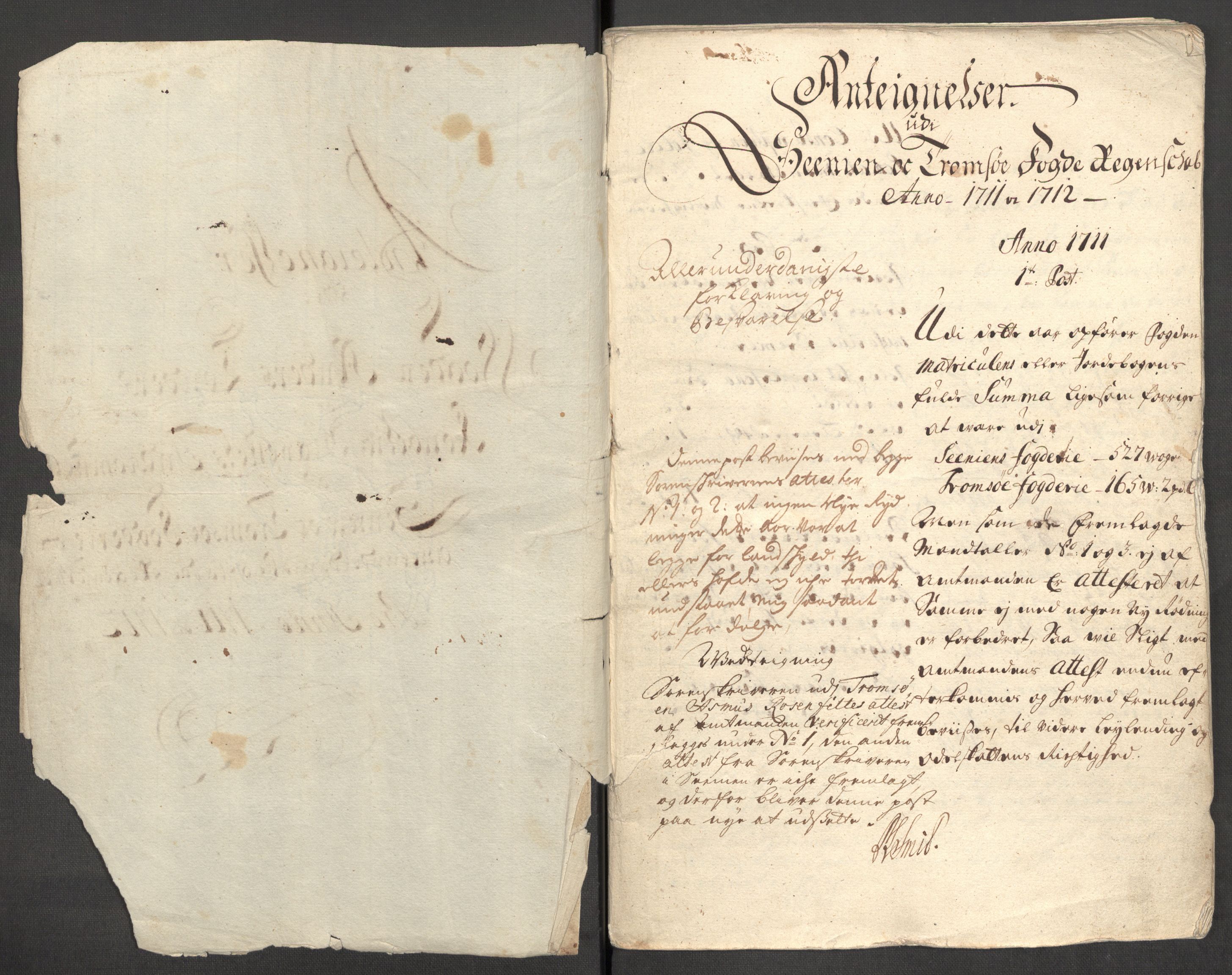 Rentekammeret inntil 1814, Reviderte regnskaper, Fogderegnskap, AV/RA-EA-4092/R68/L4758: Fogderegnskap Senja og Troms, 1711-1712, p. 454