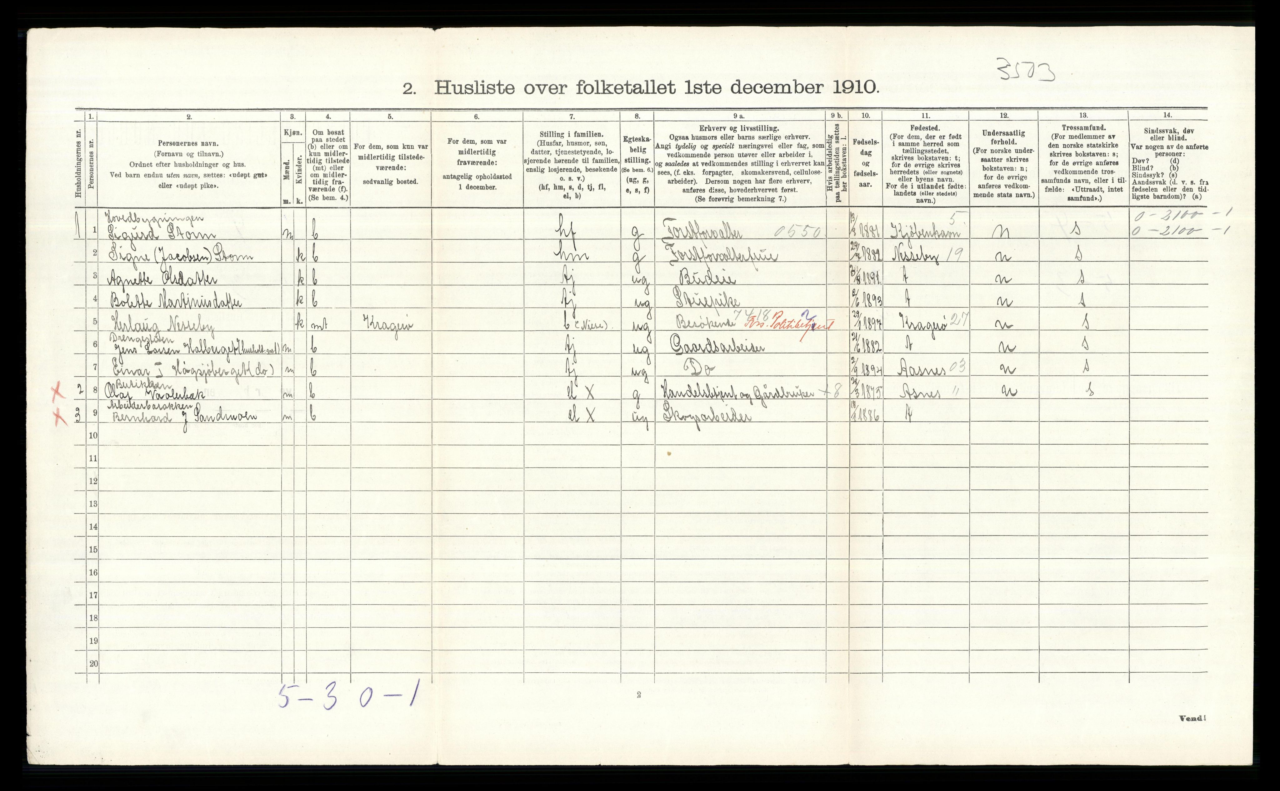 RA, 1910 census for Våler, 1910, p. 1356