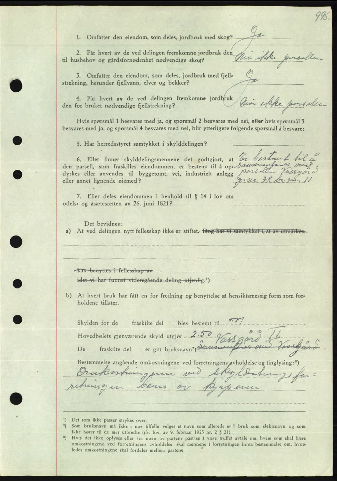 Nordmøre sorenskriveri, AV/SAT-A-4132/1/2/2Ca: Mortgage book no. A103, 1946-1947, Diary no: : 234/1947