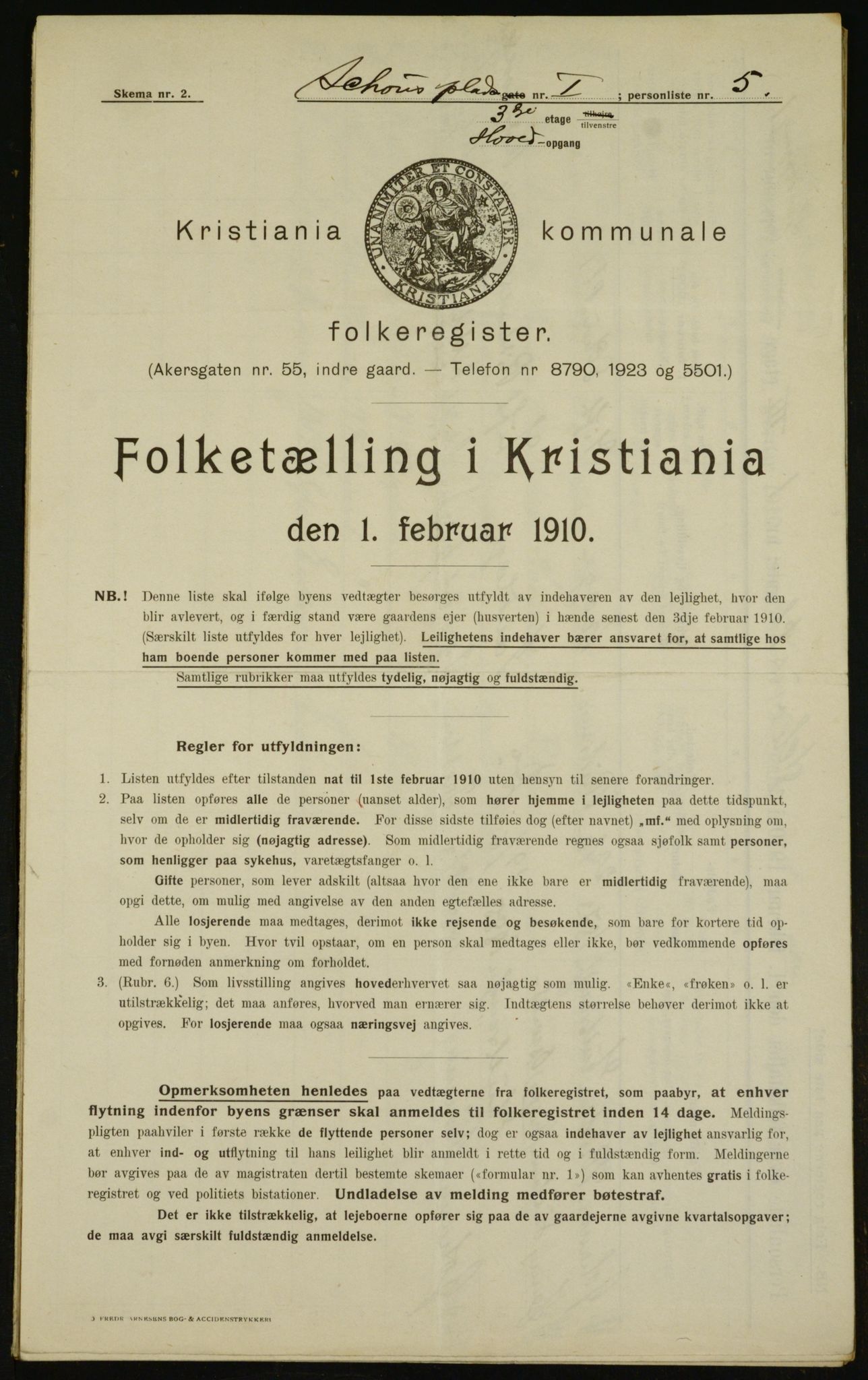 OBA, Municipal Census 1910 for Kristiania, 1910, p. 86271