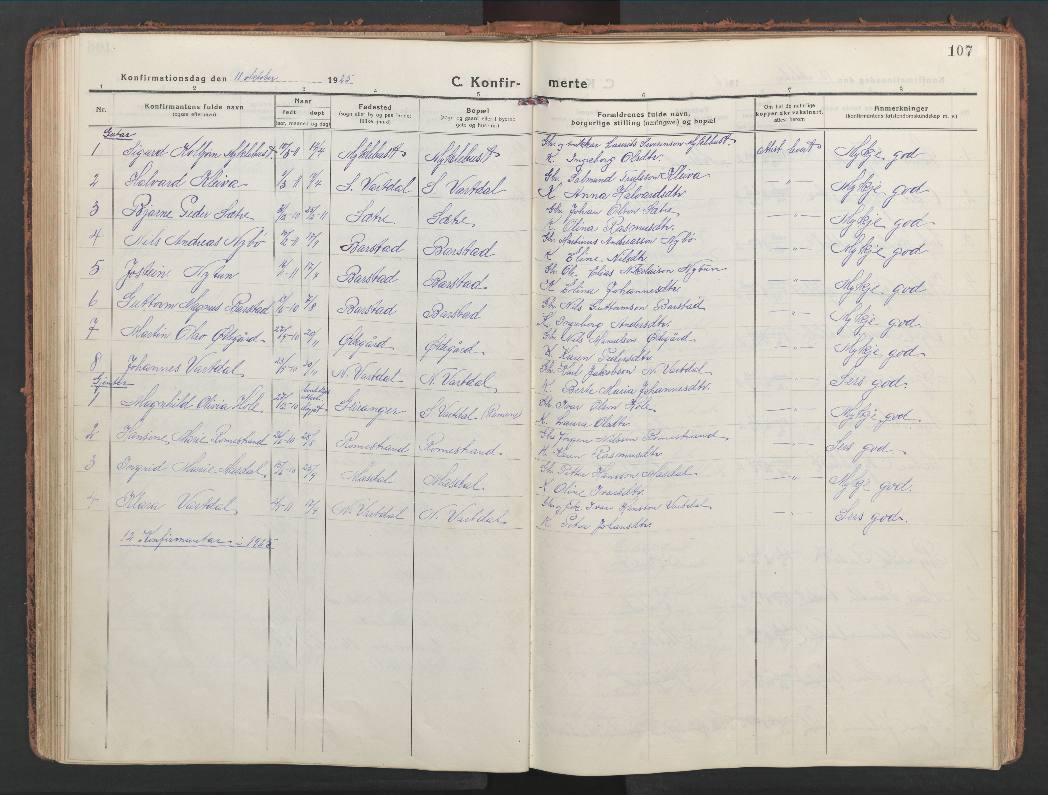 Ministerialprotokoller, klokkerbøker og fødselsregistre - Møre og Romsdal, AV/SAT-A-1454/514/L0202: Parish register (copy) no. 514C02, 1916-1944, p. 107