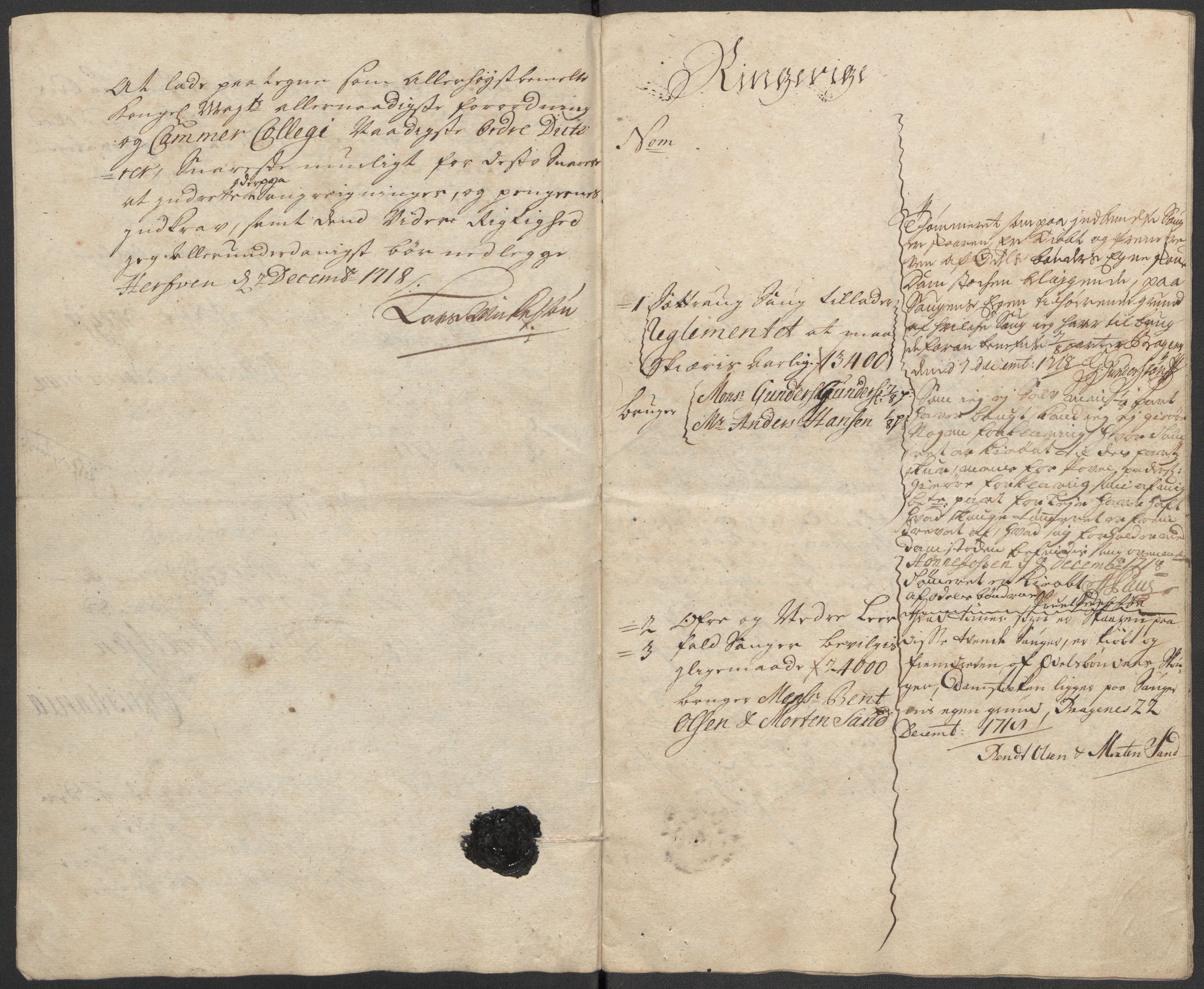 Rentekammeret inntil 1814, Reviderte regnskaper, Fogderegnskap, AV/RA-EA-4092/R23/L1476: Fogderegnskap Ringerike og Hallingdal, 1718, p. 48