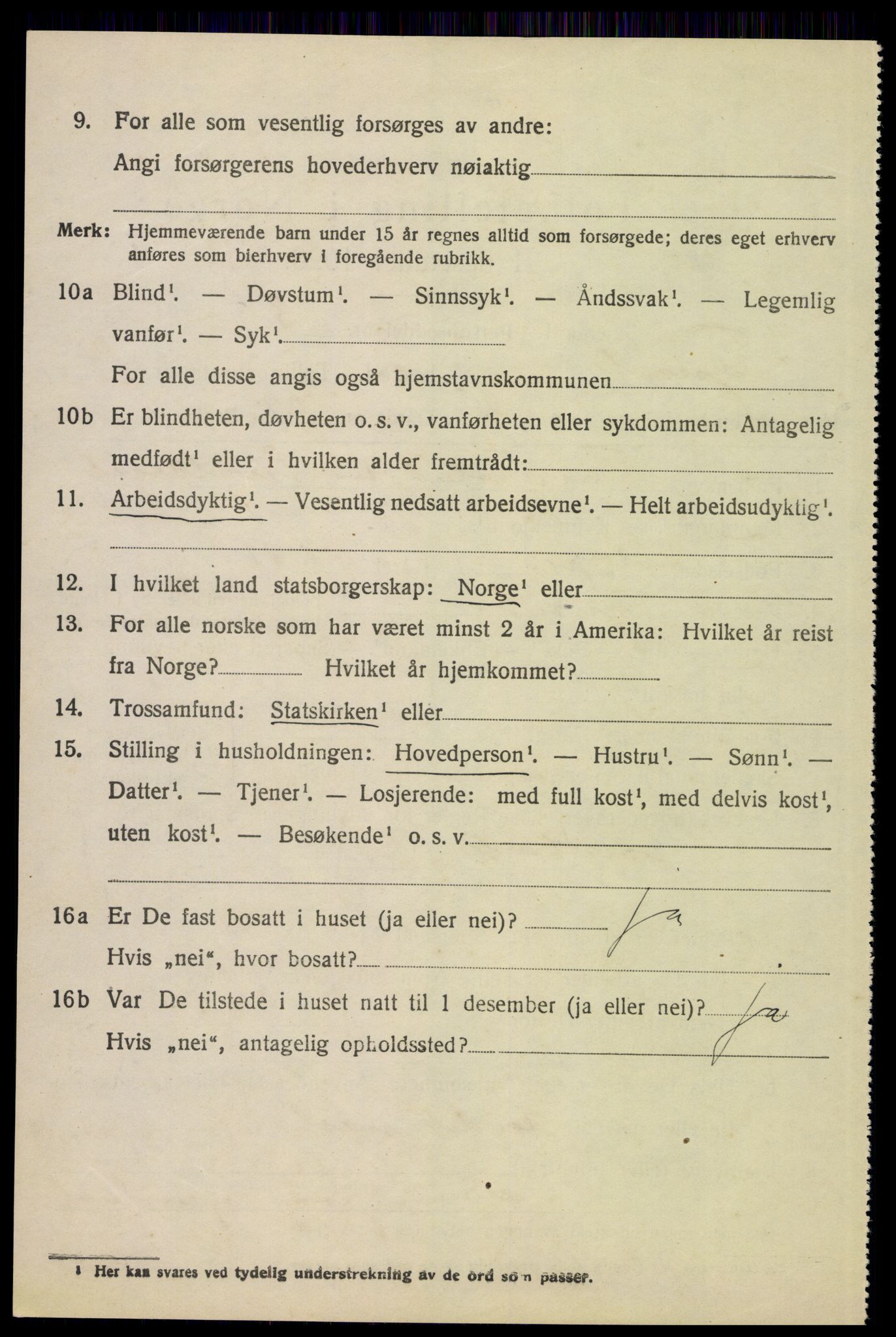 SAH, 1920 census for Tynset, 1920, p. 8973