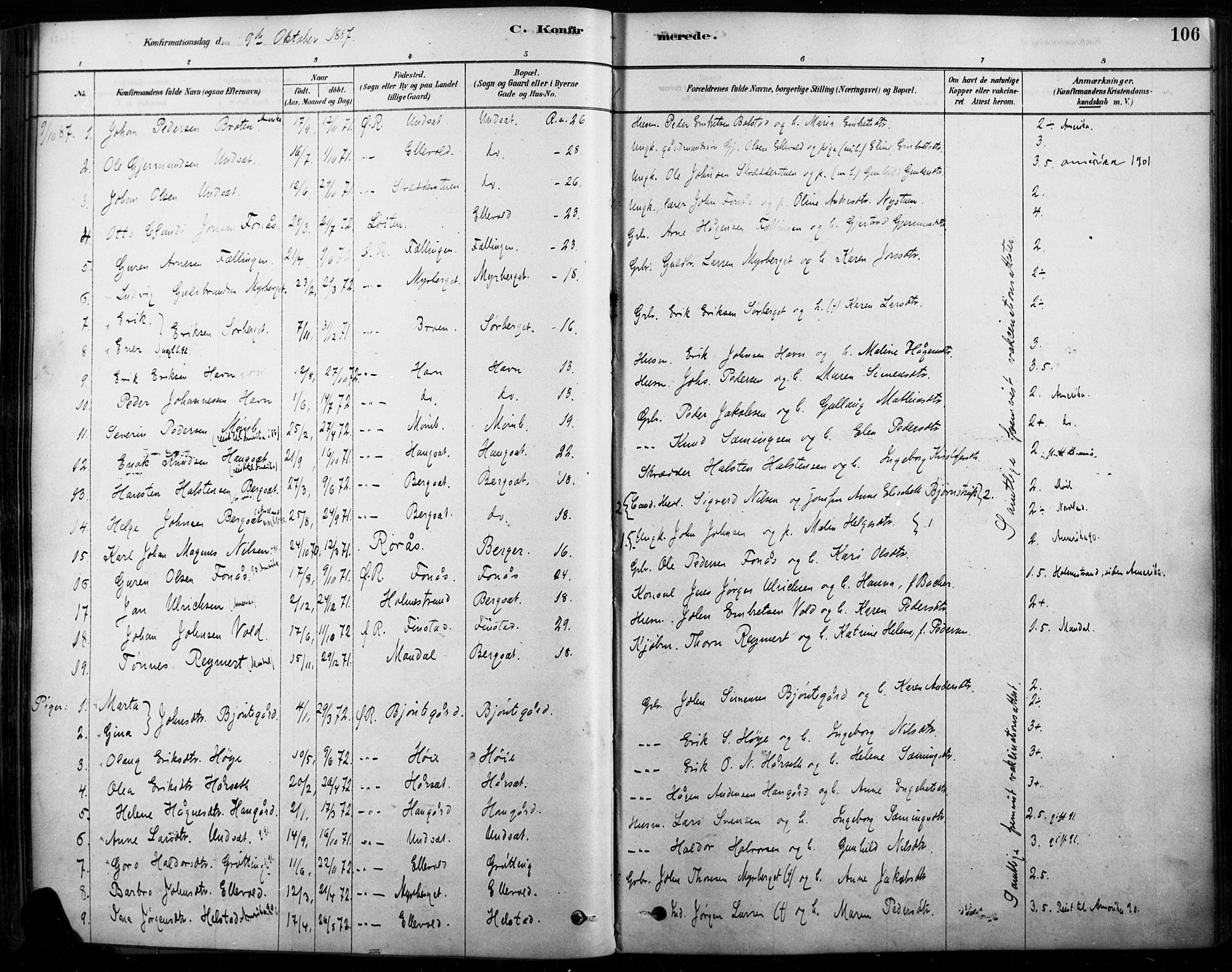 Rendalen prestekontor, SAH/PREST-054/H/Ha/Haa/L0009: Parish register (official) no. 9, 1878-1901, p. 106