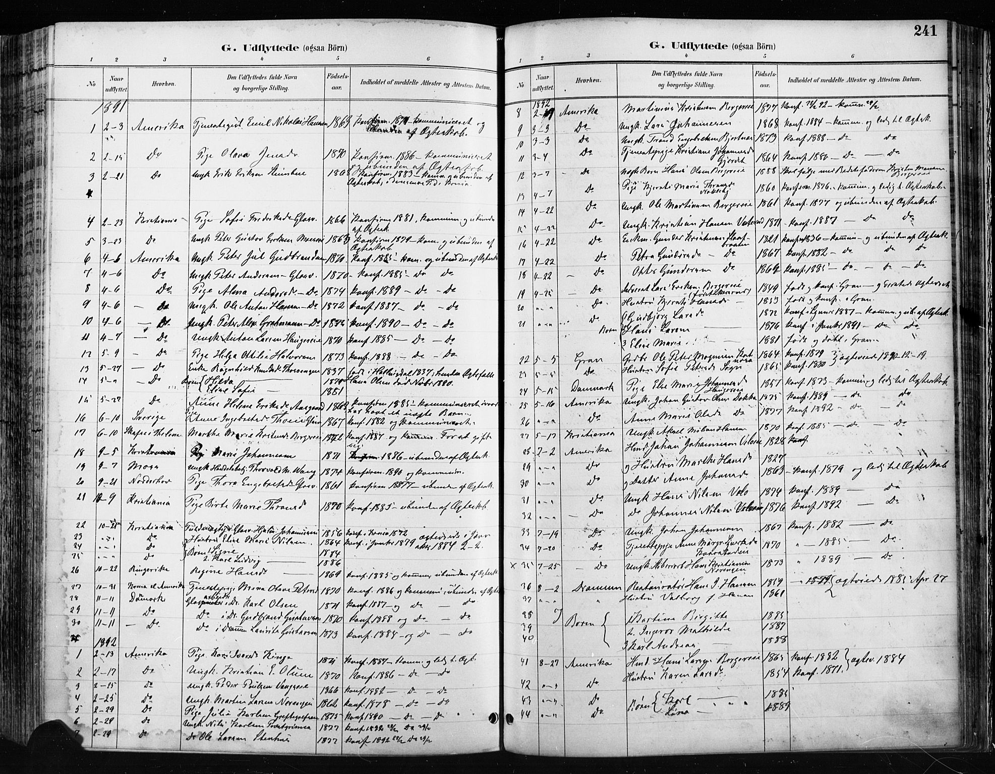 Jevnaker prestekontor, SAH/PREST-116/H/Ha/Haa/L0009: Parish register (official) no. 9, 1891-1901, p. 241