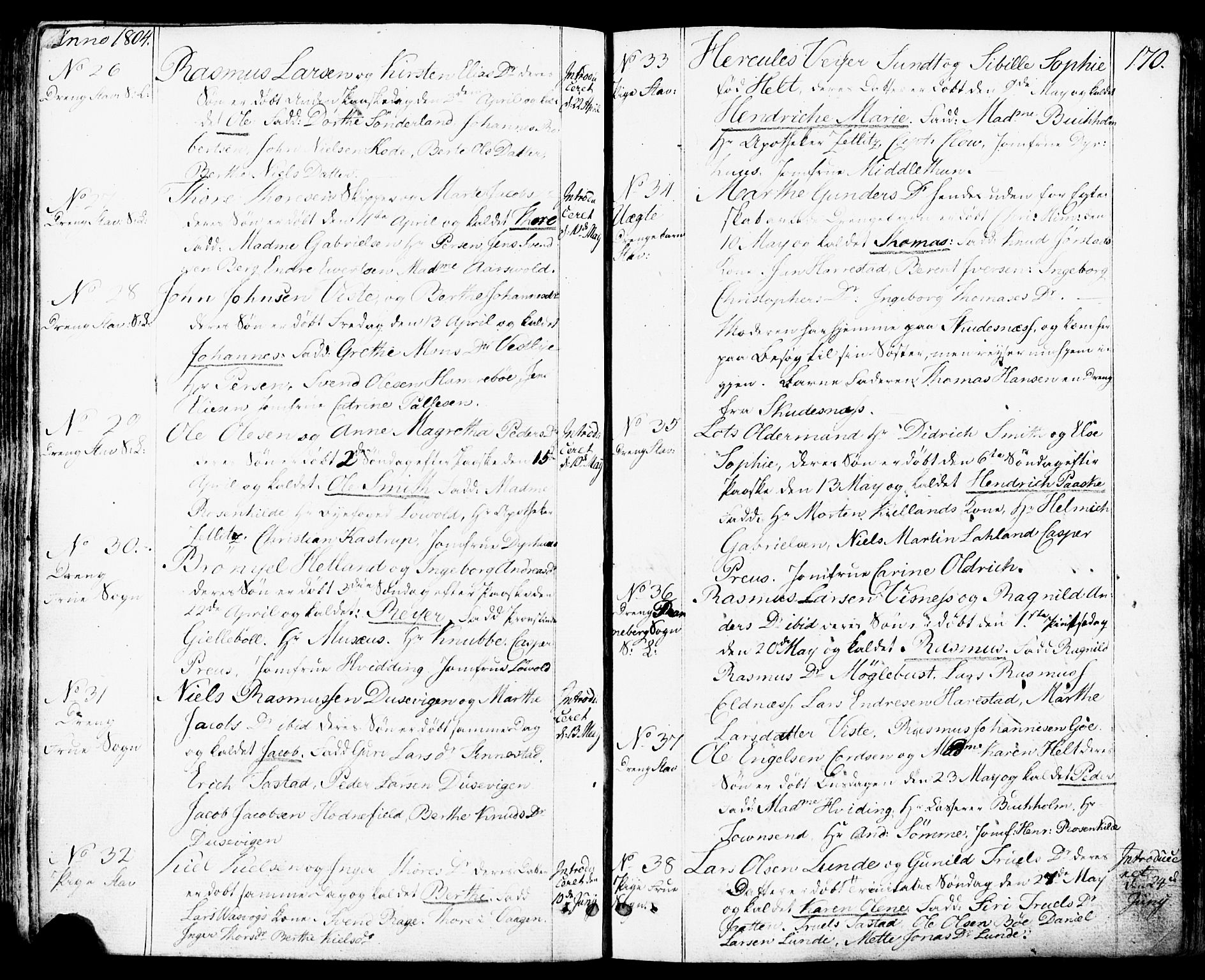 Domkirken sokneprestkontor, SAST/A-101812/001/30/30BB/L0007: Parish register (copy) no. B 7, 1791-1813, p. 170
