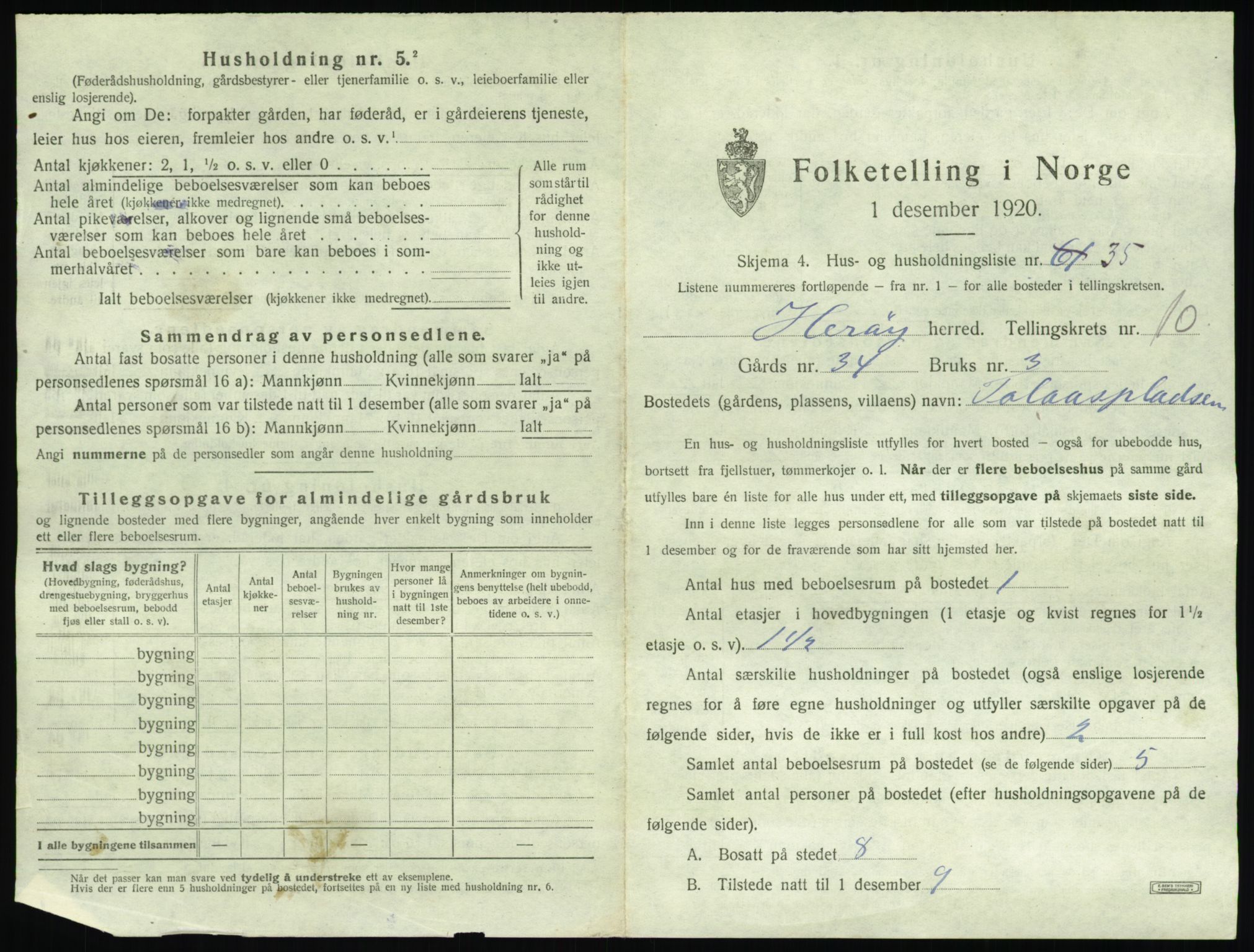 SAT, 1920 census for Herøy (MR), 1920, p. 879