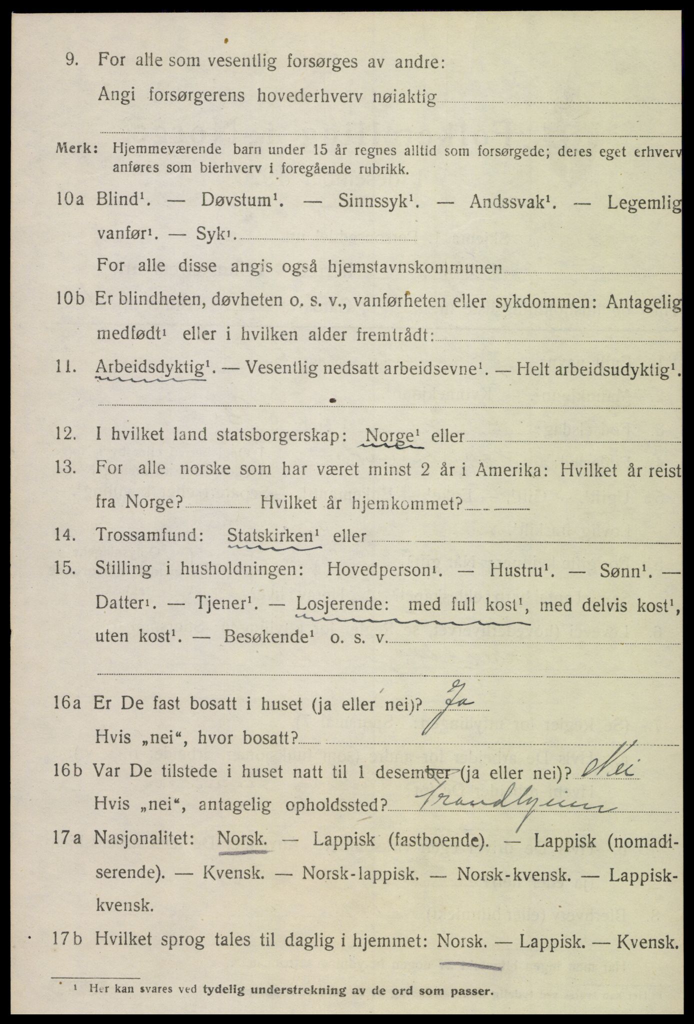 SAT, 1920 census for Inderøy, 1920, p. 1854