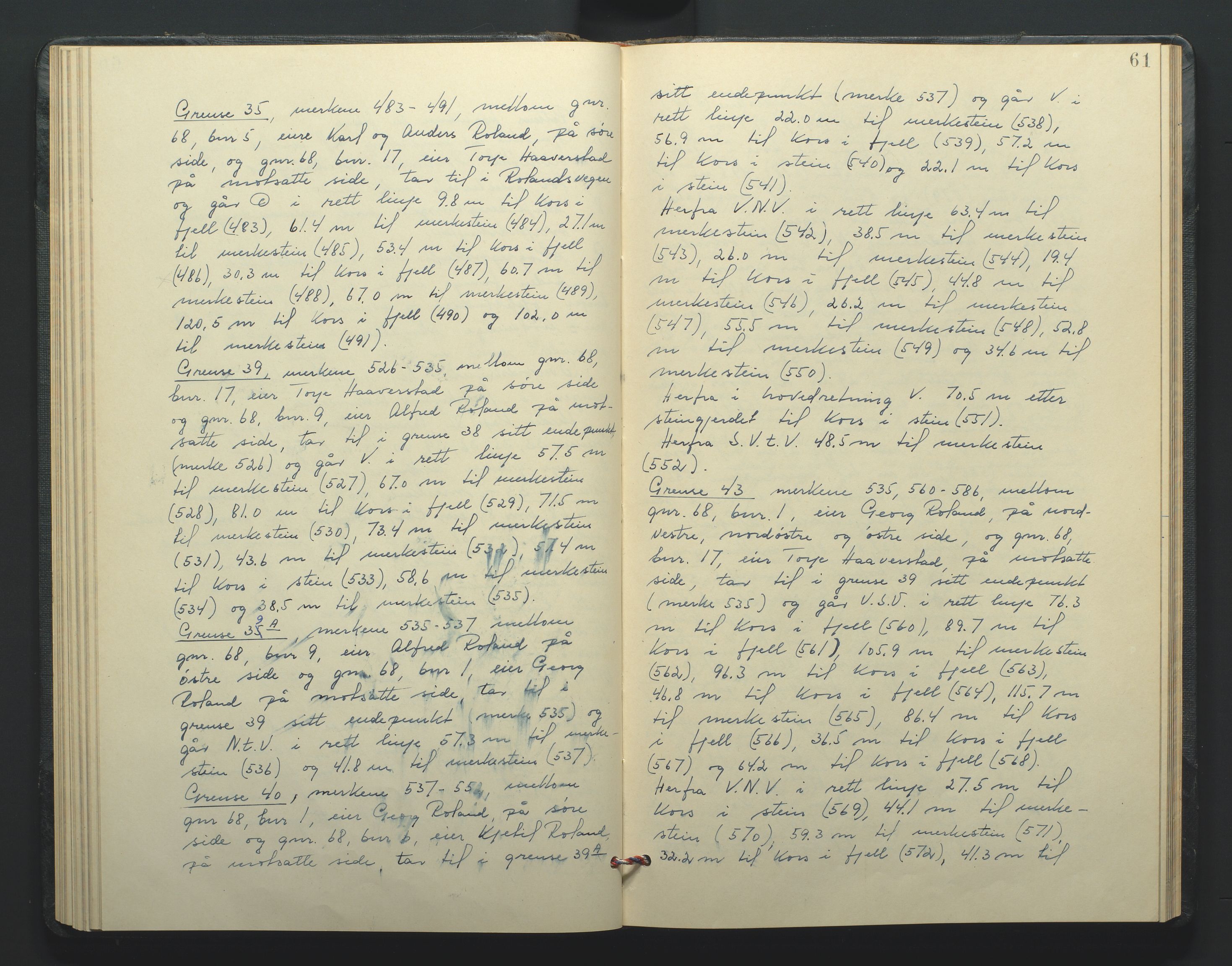 Jordskifteoverdommeren i Agder og Rogaland, AV/SAK-1541-0001/F/Fa/Faa/L0007: Overutskiftningsprotokoll Mandal sorenskriveri nr 7, 1927-1969, p. 61