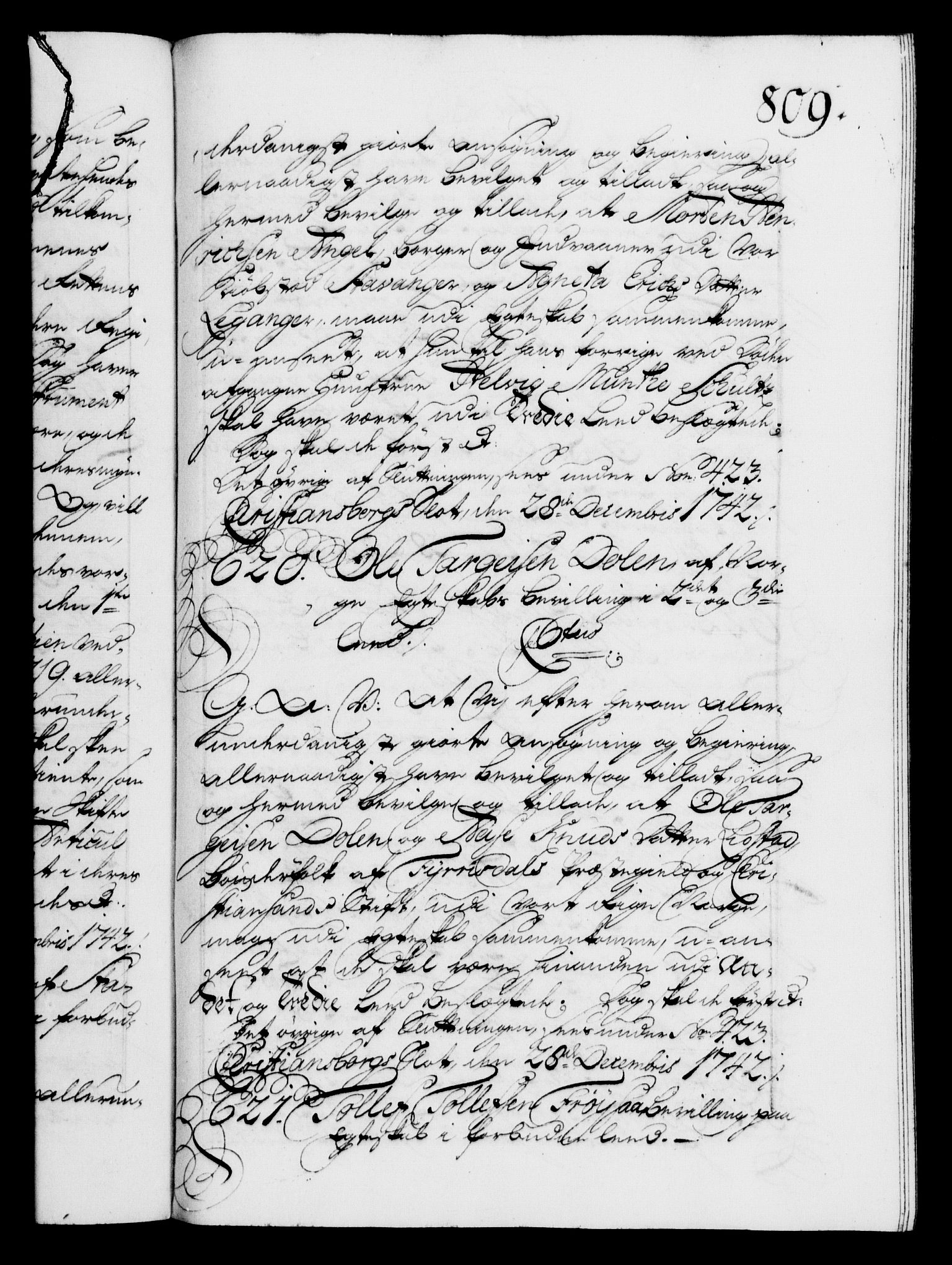 Danske Kanselli 1572-1799, AV/RA-EA-3023/F/Fc/Fca/Fcaa/L0032: Norske registre, 1741-1742, p. 809a