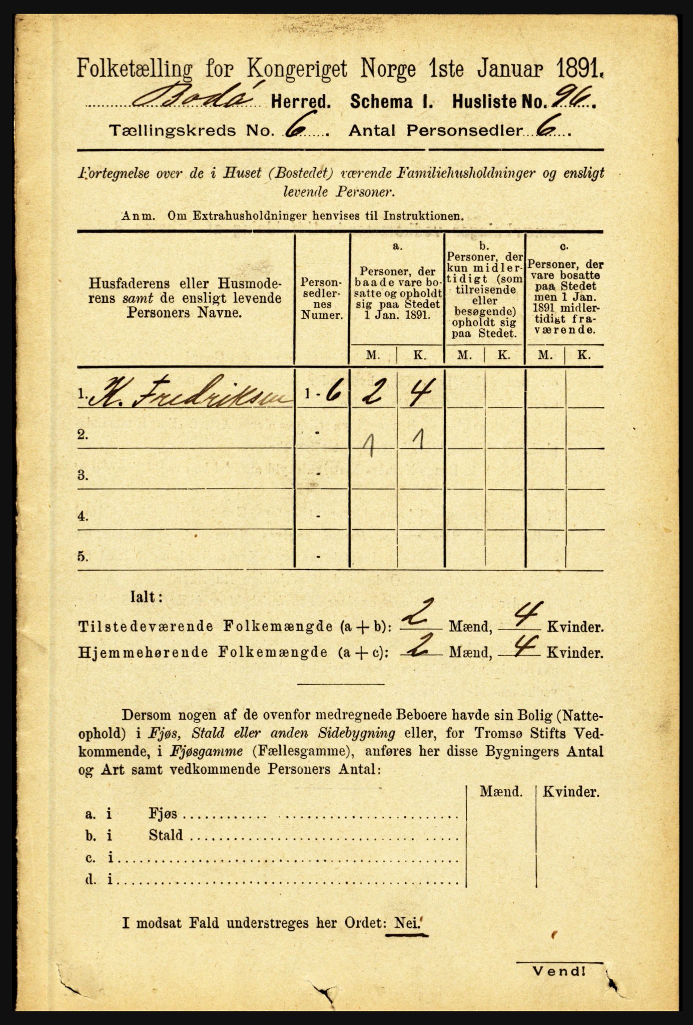 RA, 1891 census for 1843 Bodø, 1891, p. 3925