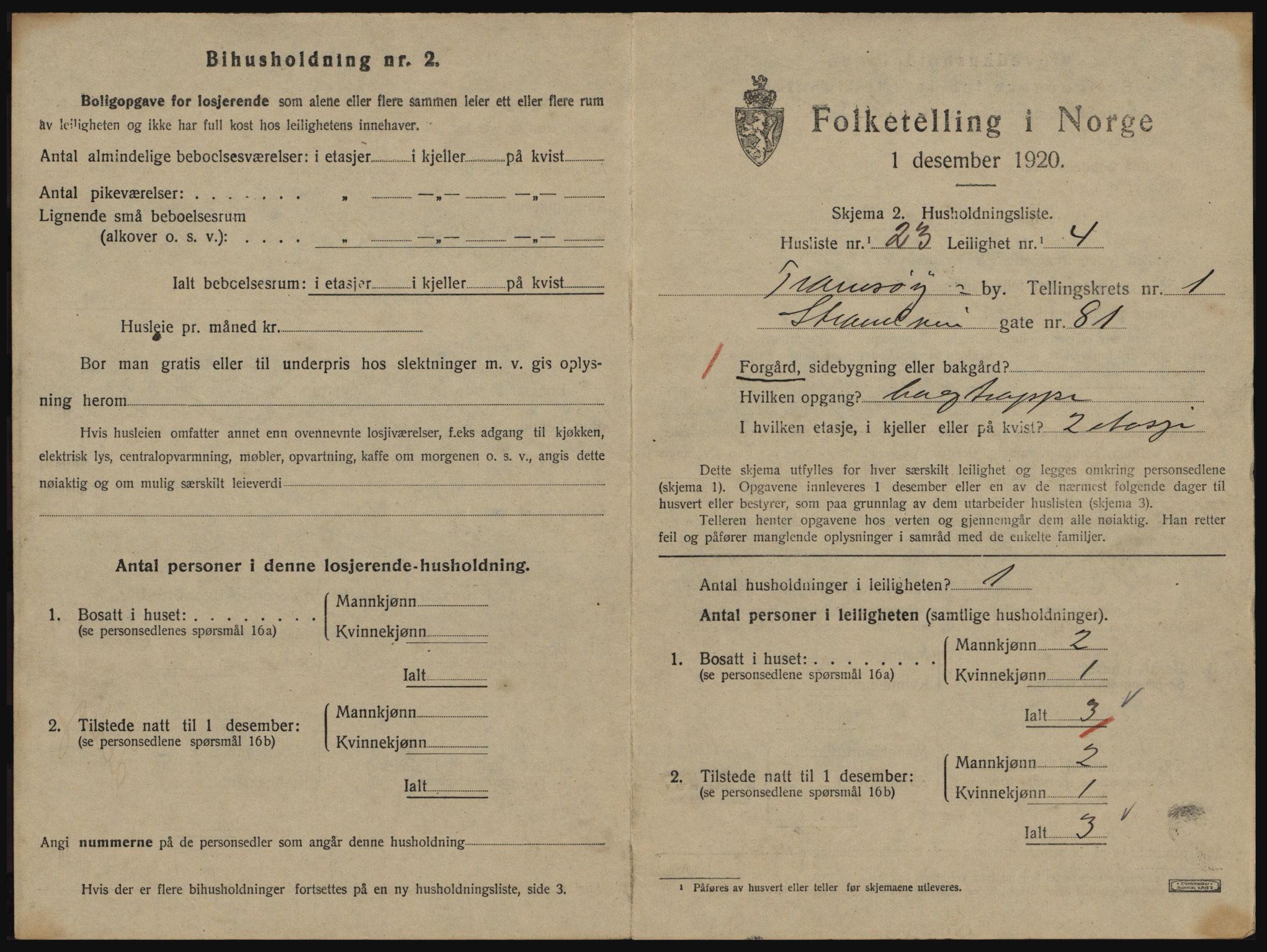 SATØ, 1920 census for Tromsø, 1920, p. 2477