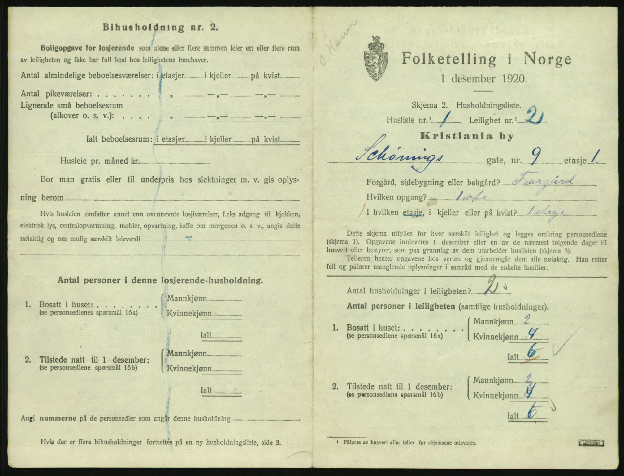 SAO, 1920 census for Kristiania, 1920, p. 93603