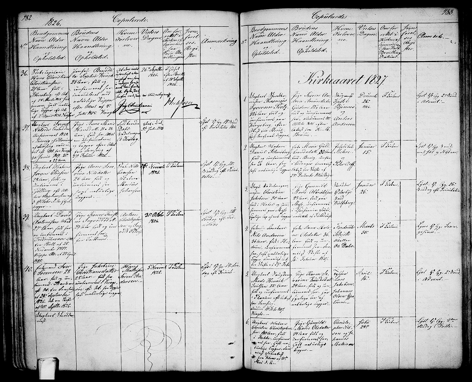 Larvik kirkebøker, AV/SAKO-A-352/G/Ga/L0002: Parish register (copy) no. I 2, 1807-1830, p. 482-483