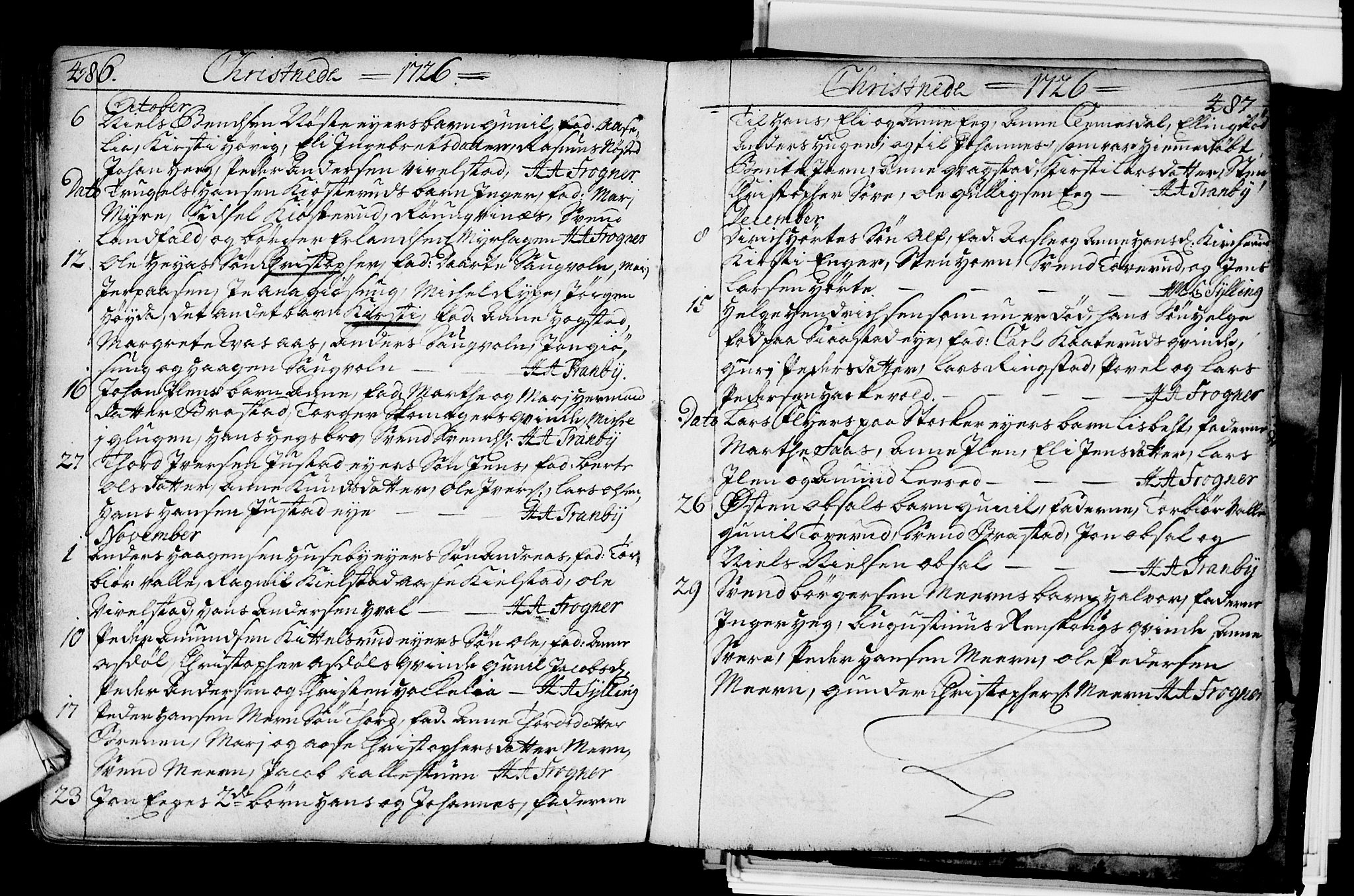 Lier kirkebøker, AV/SAKO-A-230/F/Fa/L0002: Parish register (official) no. I 2, 1701-1726, p. 486-487