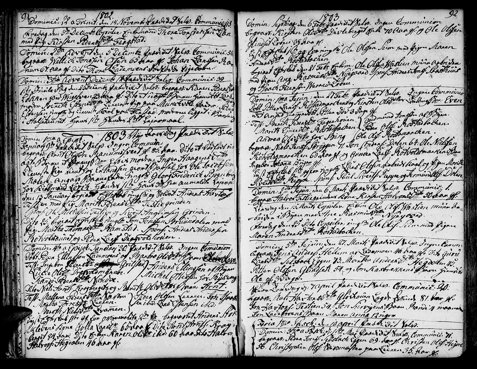 Ministerialprotokoller, klokkerbøker og fødselsregistre - Sør-Trøndelag, SAT/A-1456/606/L0280: Parish register (official) no. 606A02 /1, 1781-1817, p. 91-92