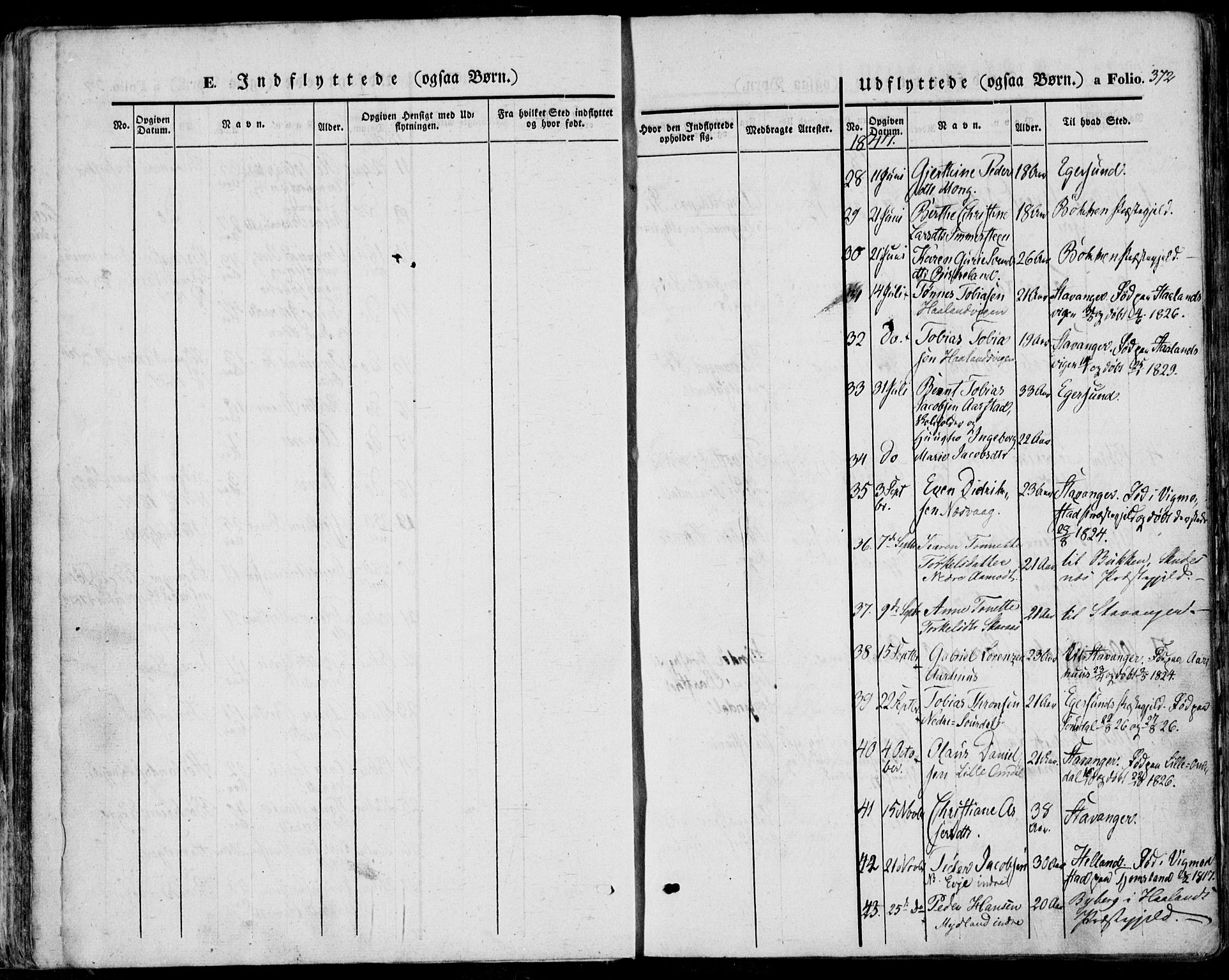 Sokndal sokneprestkontor, AV/SAST-A-101808: Parish register (official) no. A 8.2, 1842-1857, p. 372