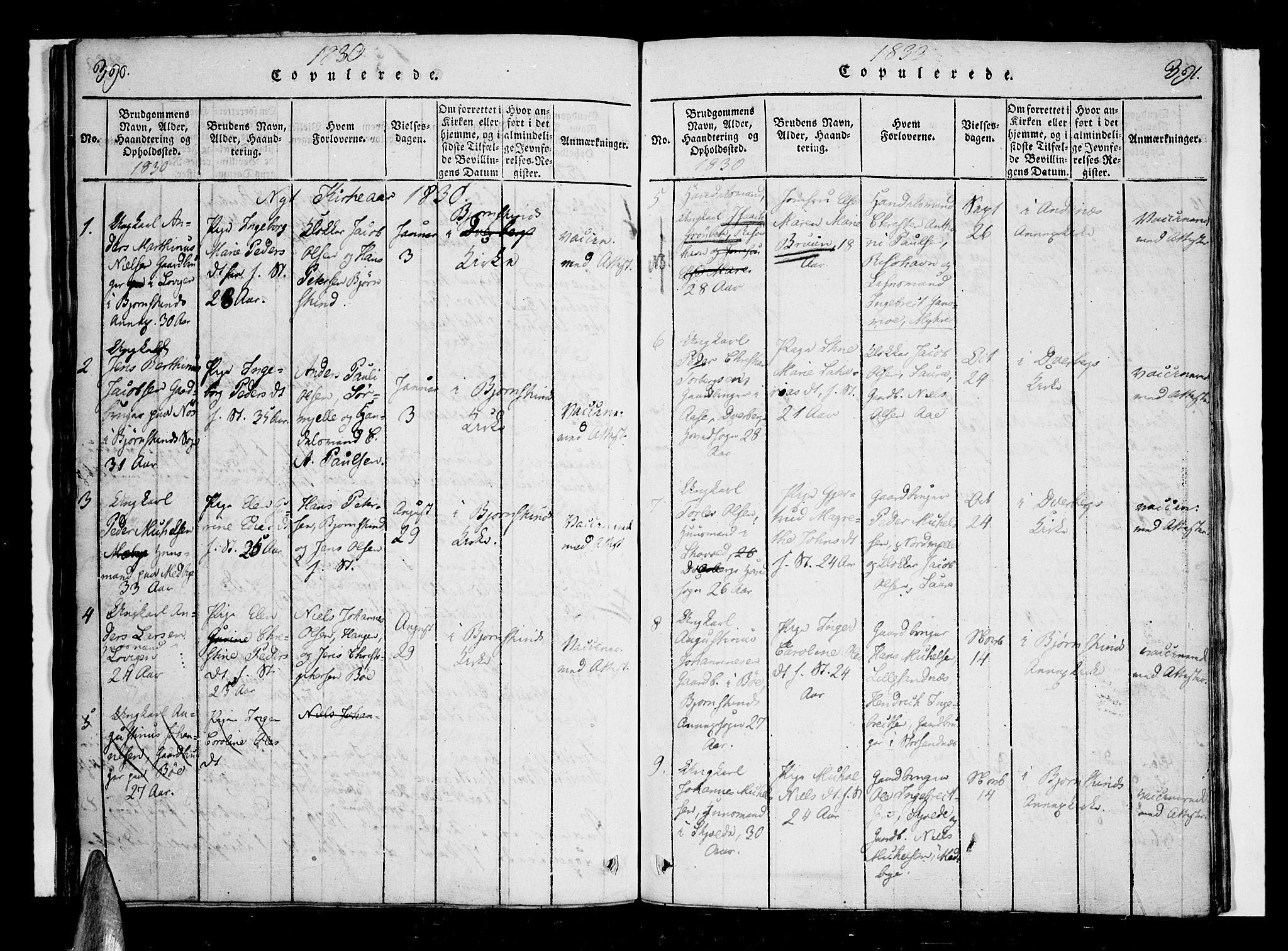 Ministerialprotokoller, klokkerbøker og fødselsregistre - Nordland, AV/SAT-A-1459/897/L1395: Parish register (official) no. 897A03, 1820-1841, p. 390-391