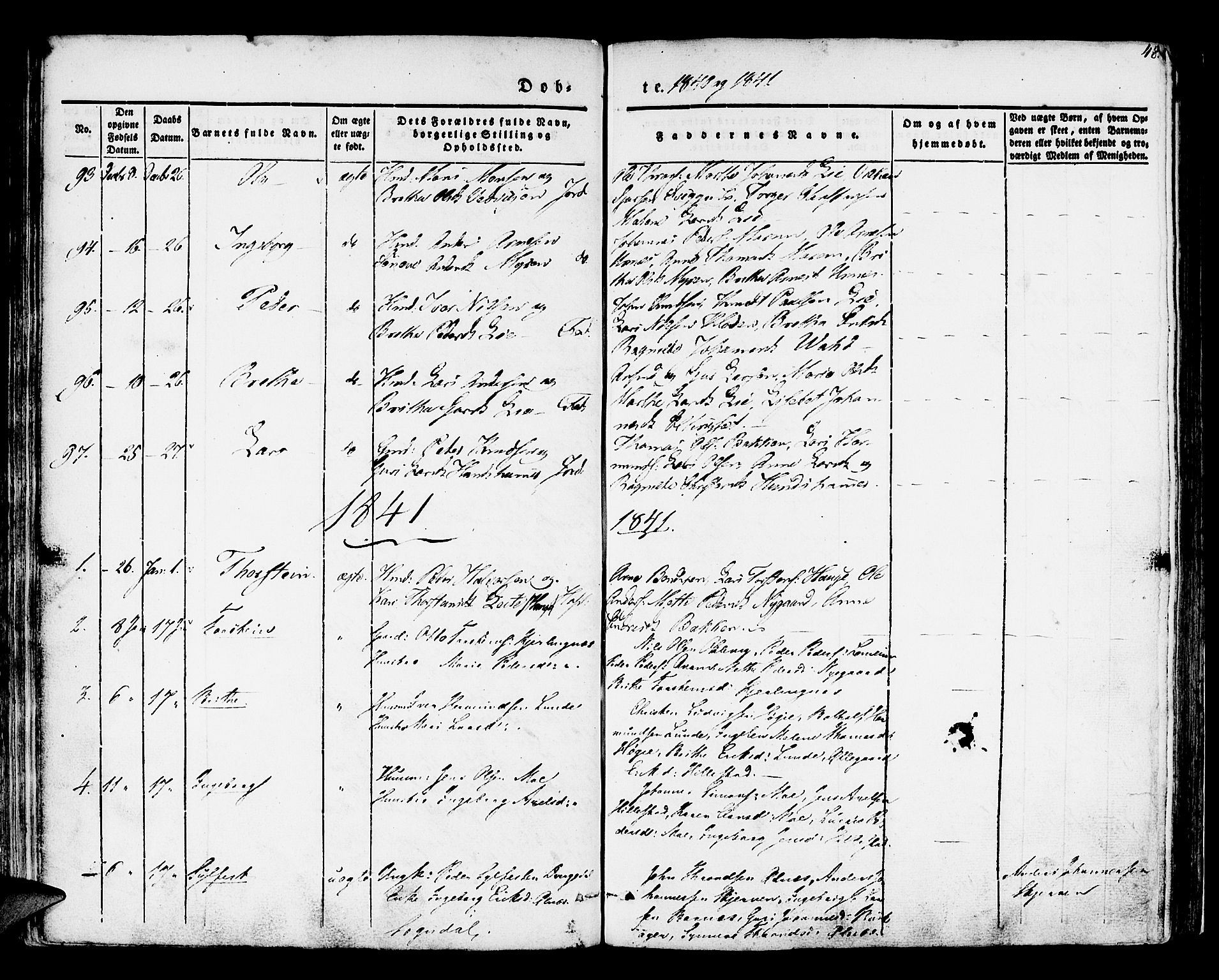 Hafslo sokneprestembete, AV/SAB-A-80301/H/Haa/Haaa/L0005: Parish register (official) no. A 5, 1834-1852, p. 48