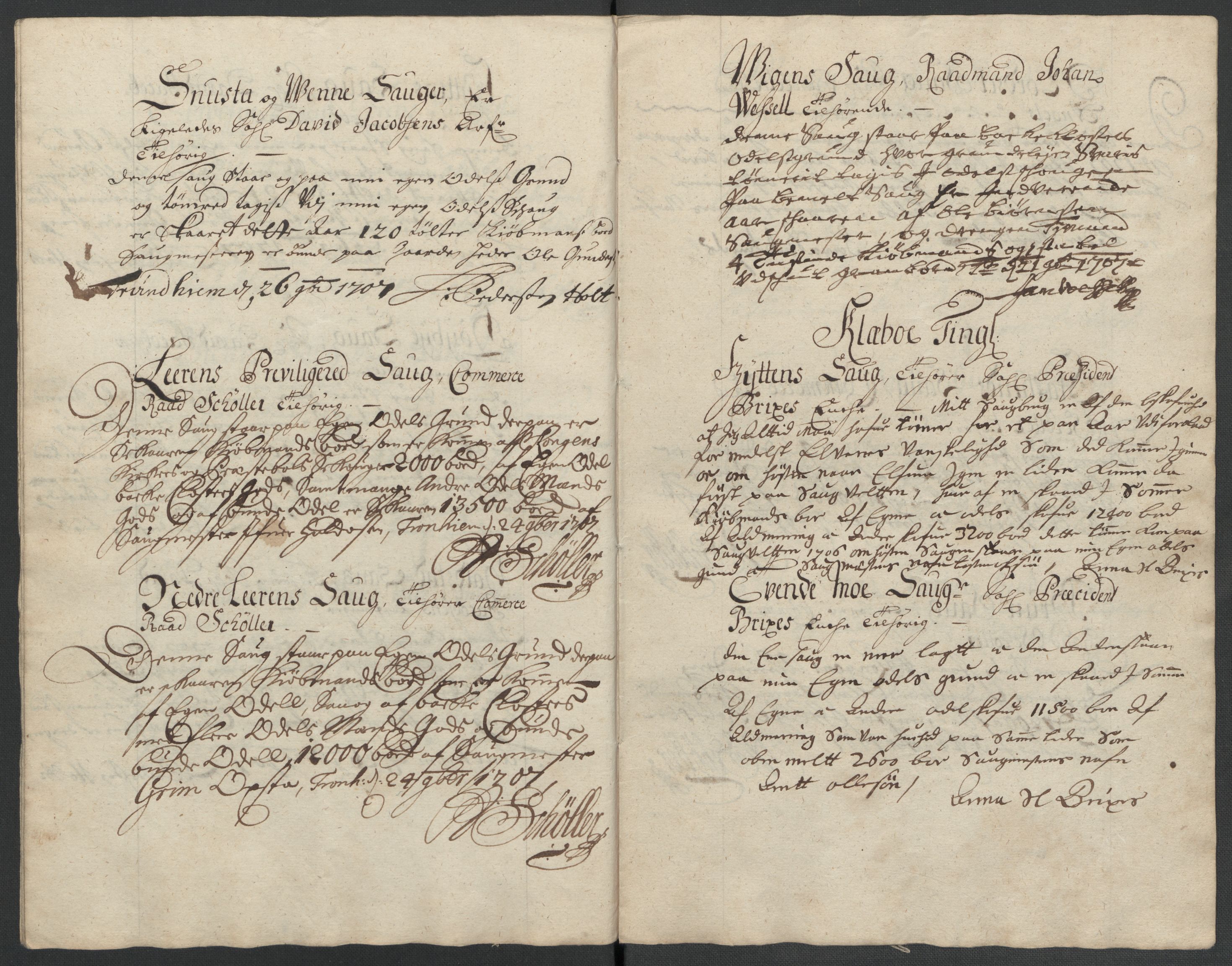 Rentekammeret inntil 1814, Reviderte regnskaper, Fogderegnskap, AV/RA-EA-4092/R61/L4110: Fogderegnskap Strinda og Selbu, 1707-1708, p. 91