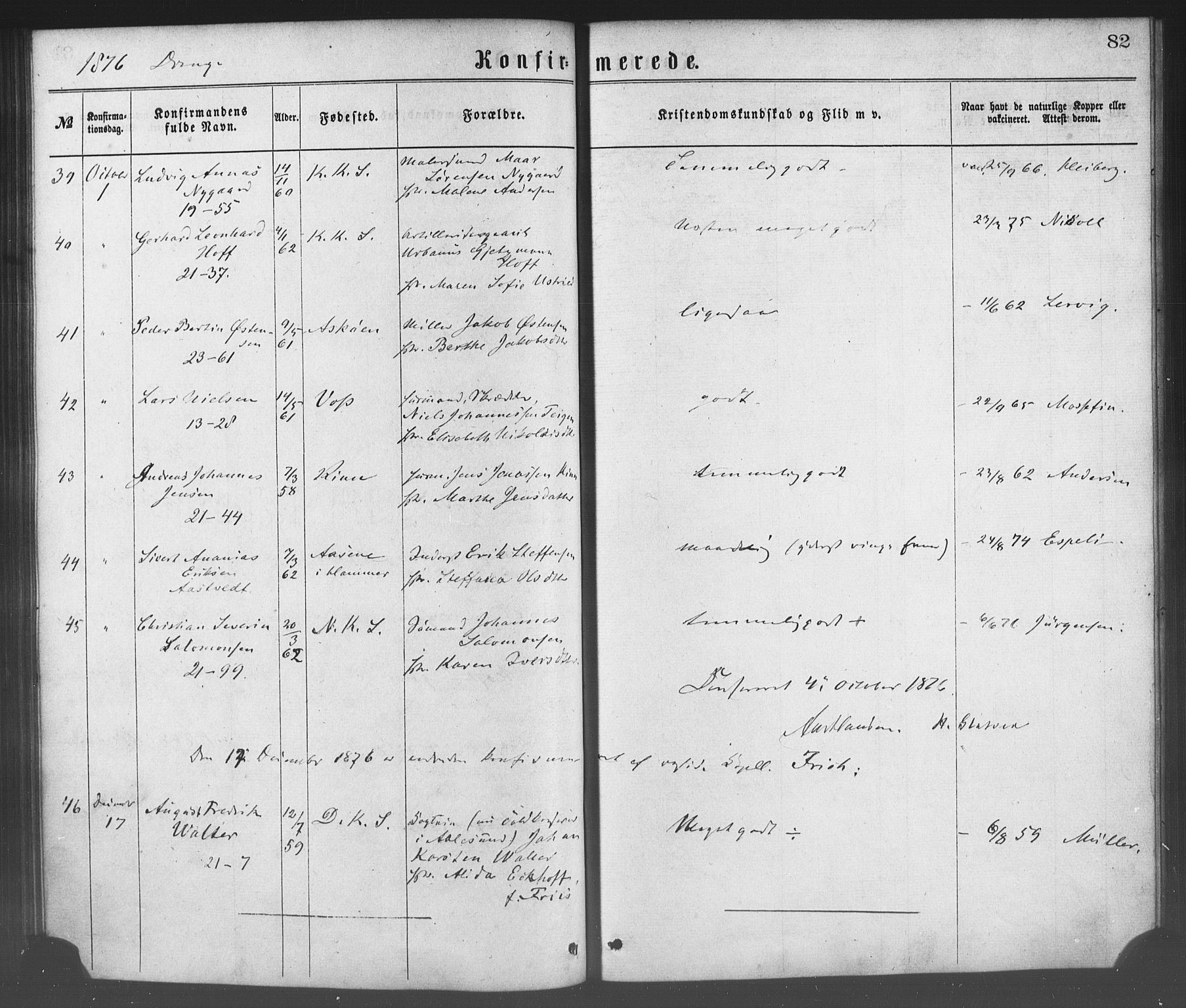 Korskirken sokneprestembete, SAB/A-76101/H/Haa/L0028: Parish register (official) no. C 4, 1868-1879, p. 82