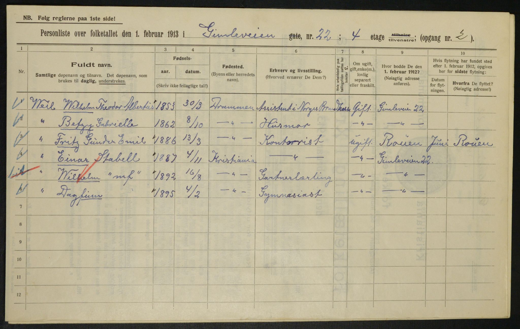 OBA, Municipal Census 1913 for Kristiania, 1913, p. 29381