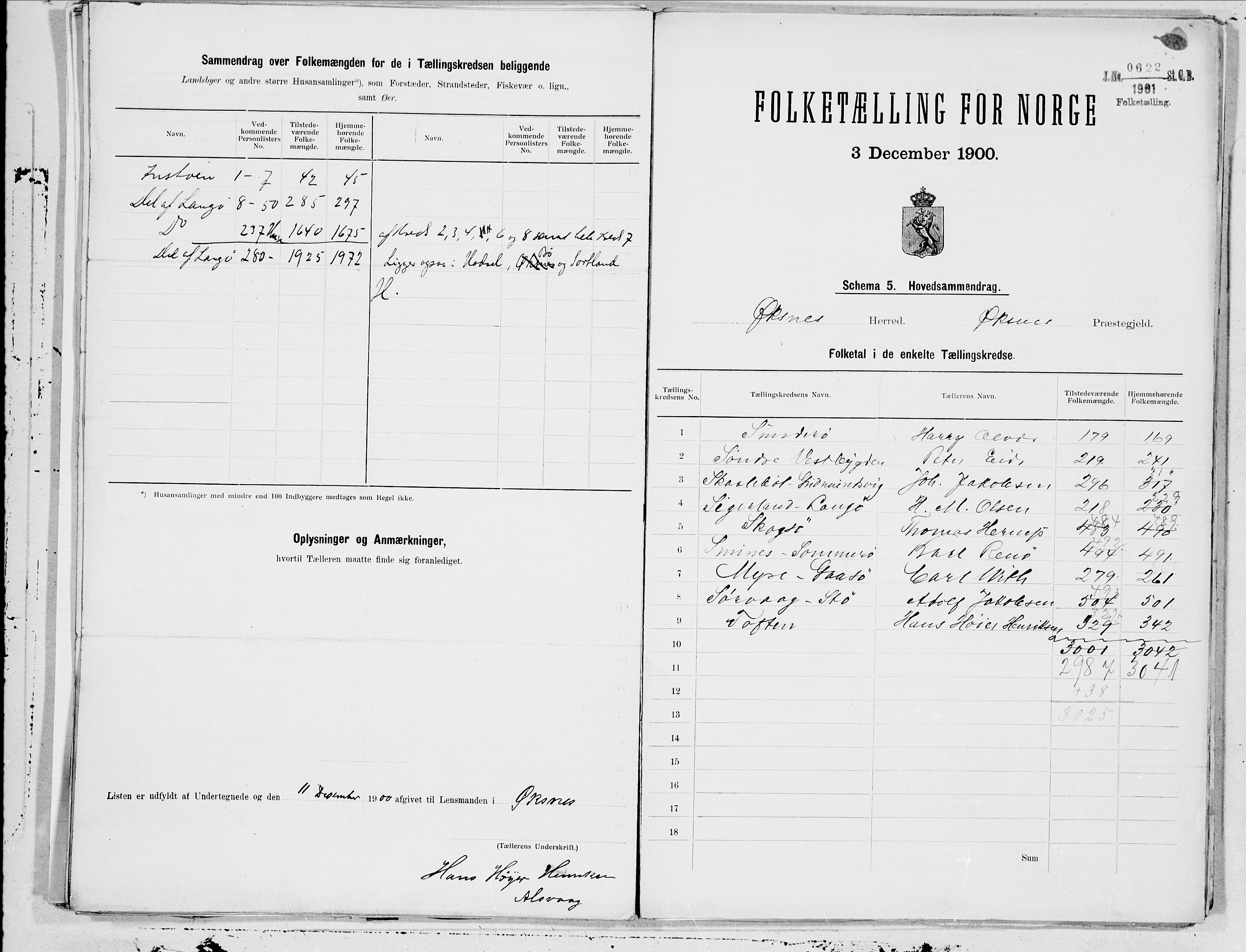 SAT, 1900 census for Øksnes, 1900, p. 21