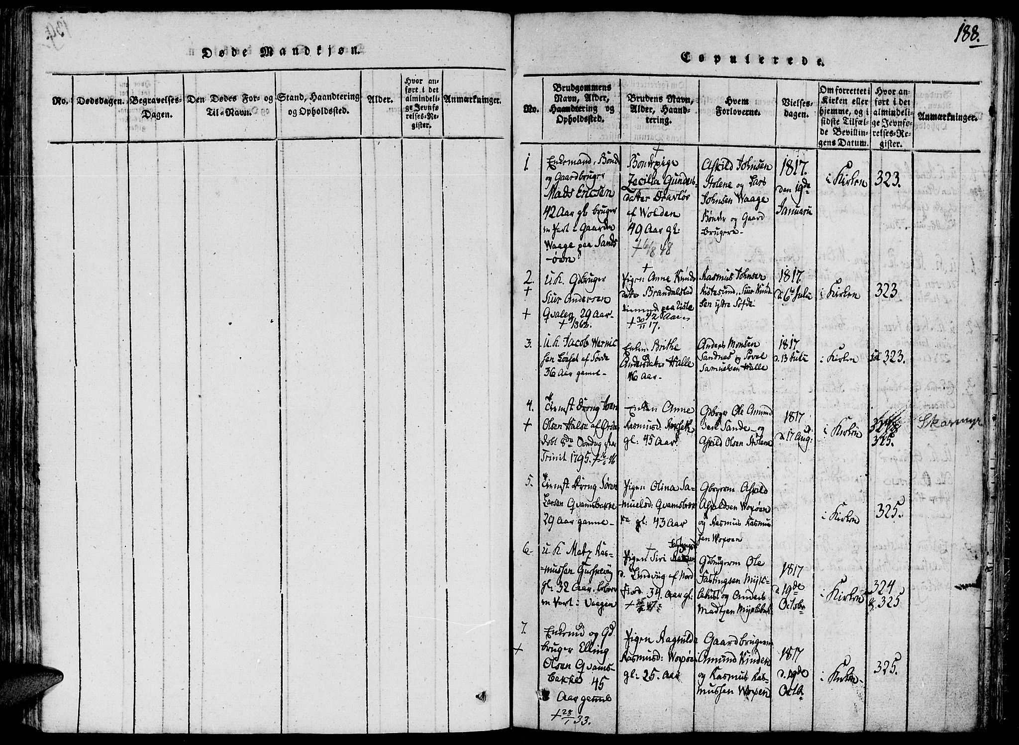 Ministerialprotokoller, klokkerbøker og fødselsregistre - Møre og Romsdal, SAT/A-1454/503/L0033: Parish register (official) no. 503A01, 1816-1841, p. 188