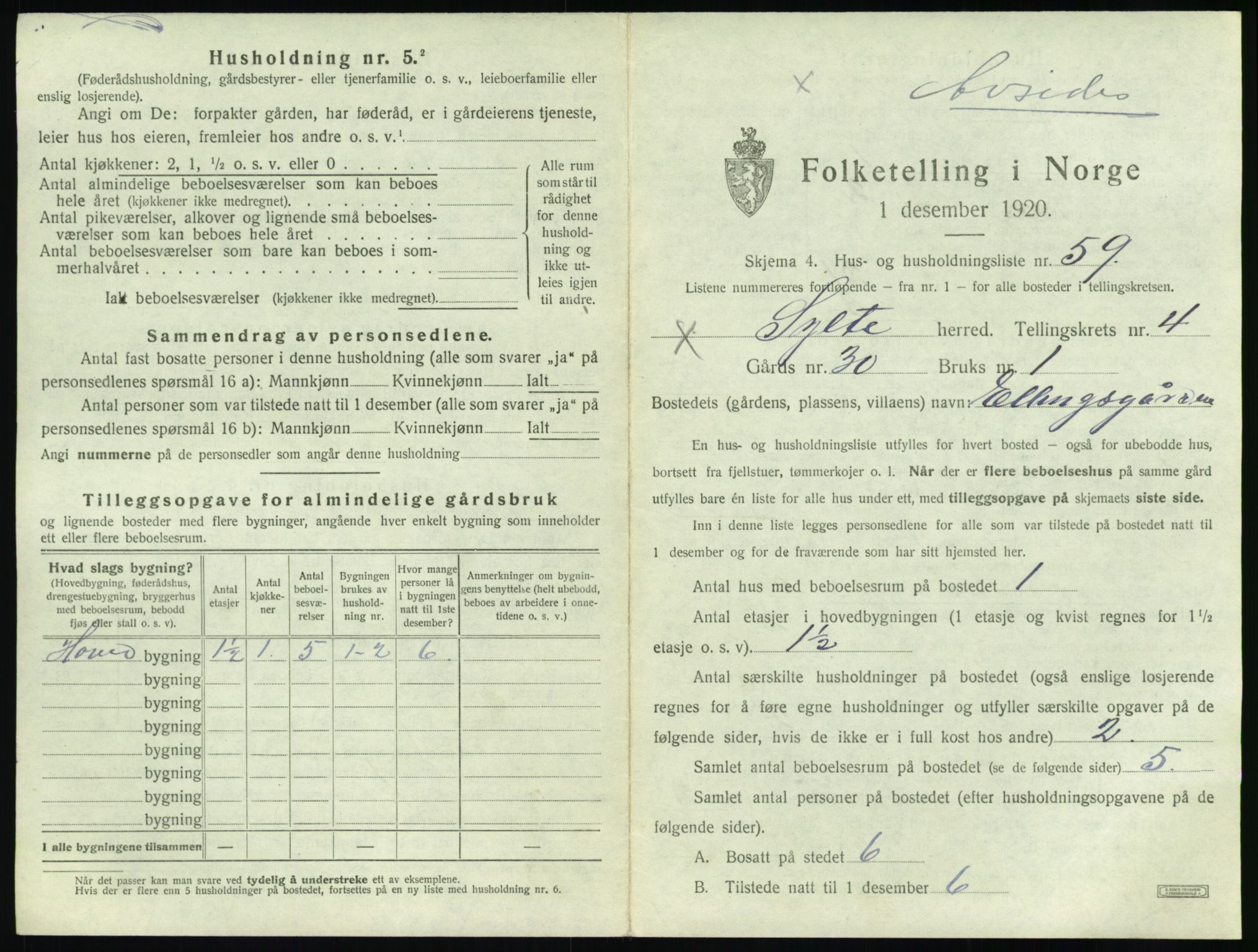 SAT, 1920 census for Sylte, 1920, p. 567