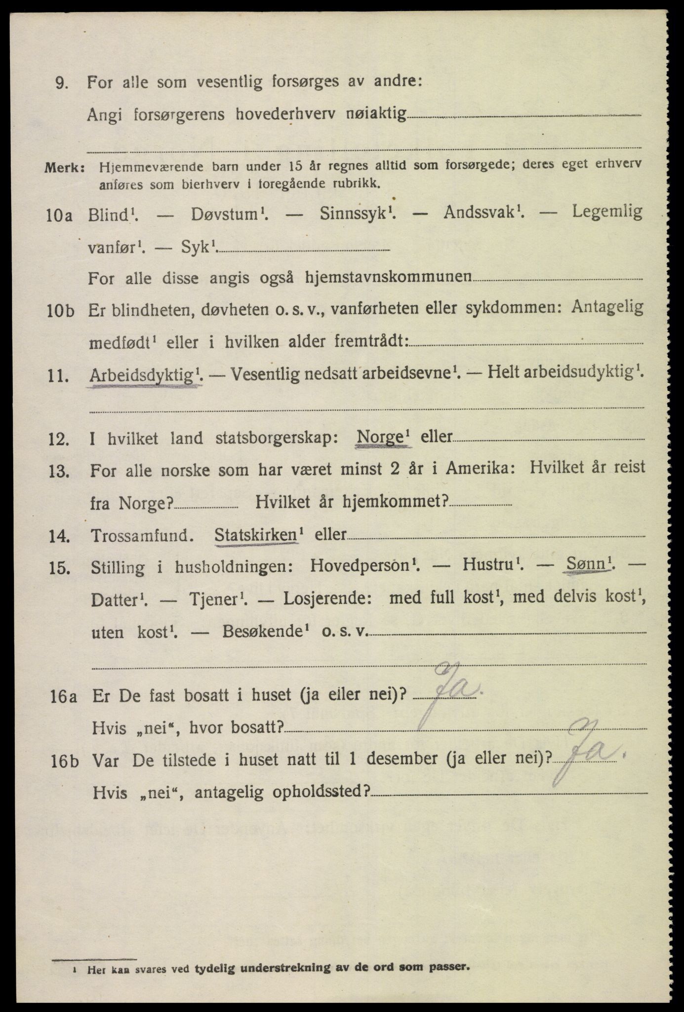 SAK, 1920 census for Øyestad, 1920, p. 3035