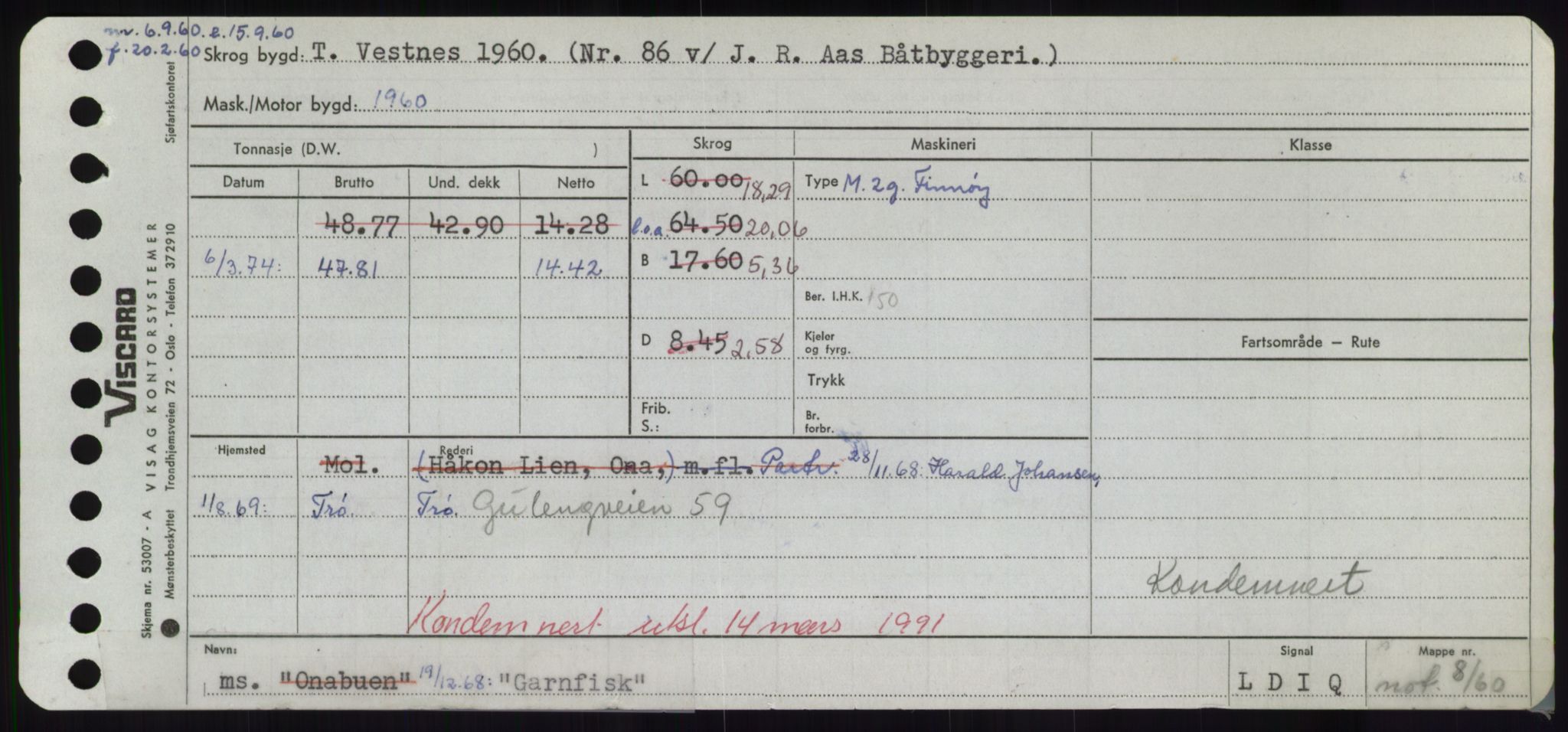 Sjøfartsdirektoratet med forløpere, Skipsmålingen, RA/S-1627/H/Hd/L0012: Fartøy, G-Glø, p. 97