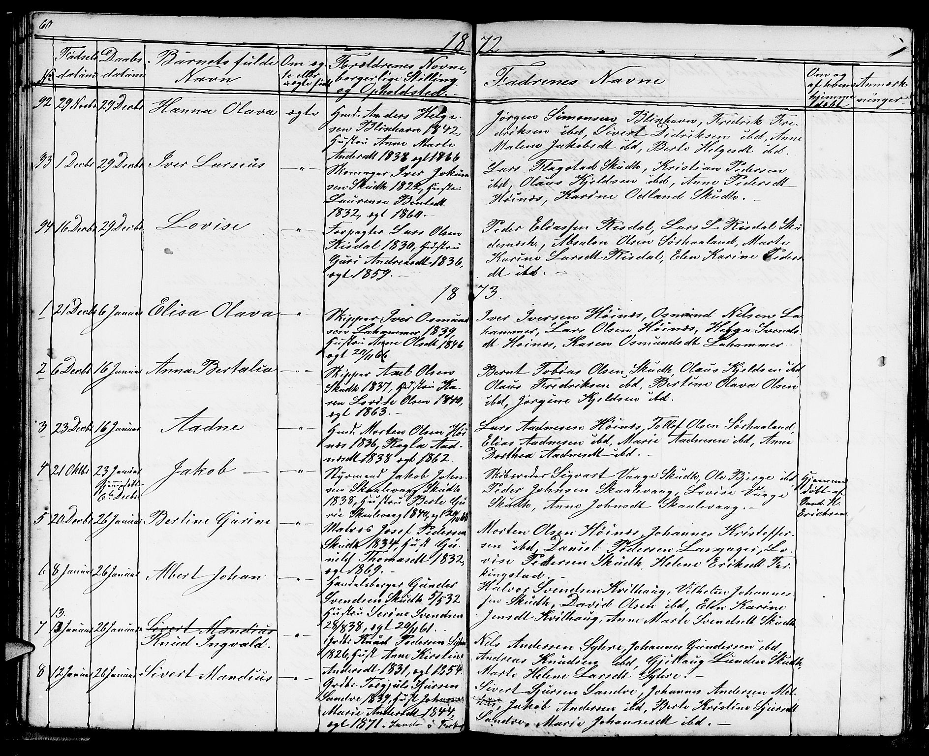 Skudenes sokneprestkontor, AV/SAST-A -101849/H/Ha/Hab/L0004: Parish register (copy) no. B 4, 1865-1884, p. 60